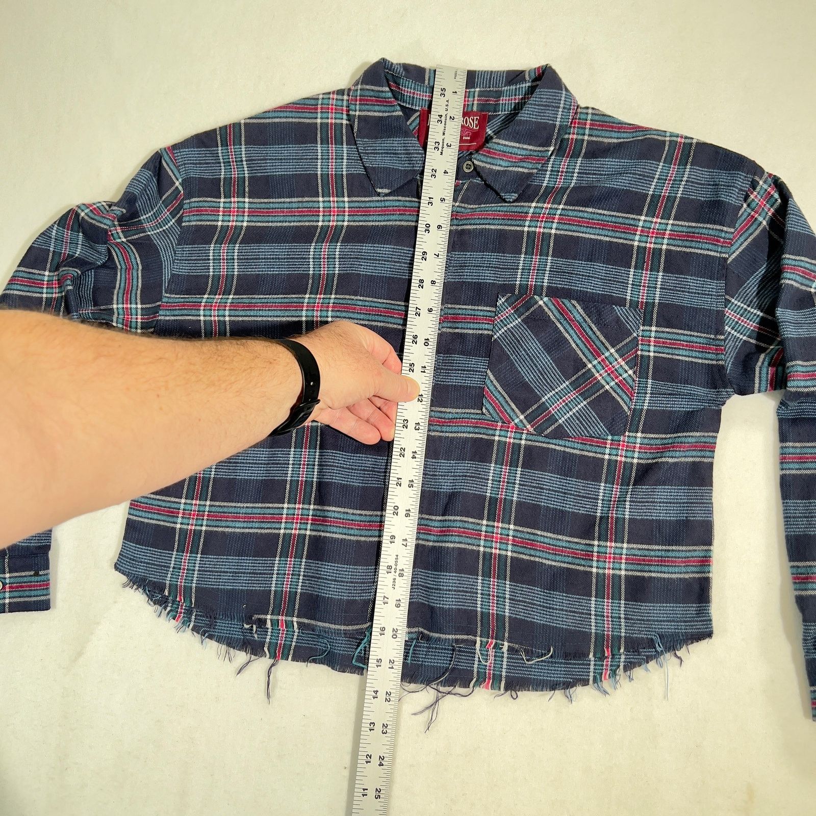 Other Hippie Rose Button Crop Top Woman's Small Blue Plaid Flannel Size S / US 4 / IT 40 - 6 Thumbnail