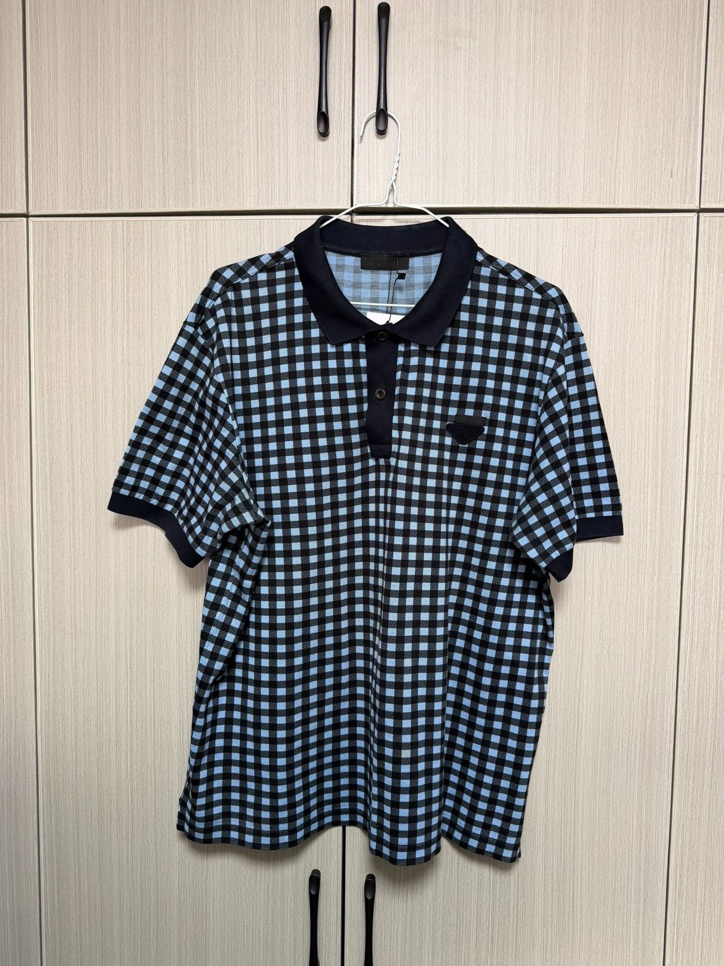 Prada Prada Plaid Blue Polo XL Men Size US XL / EU 56 / 4 - 1 Thumbnail