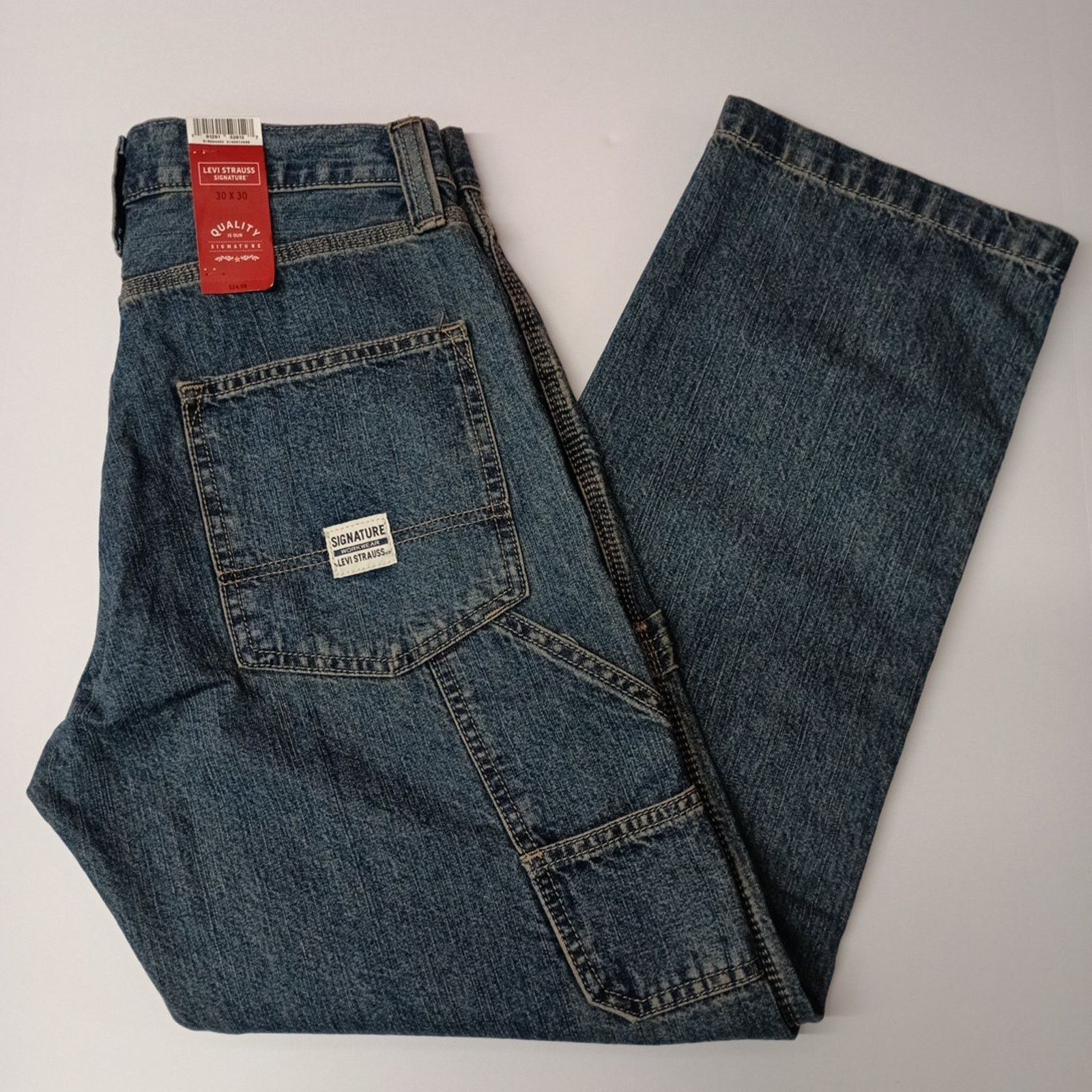 Levi's Signature Levi Strauss Carpenter Jeans Men's 30x30 Blue Size US 30 / EU 46 - 1 Thumbnail