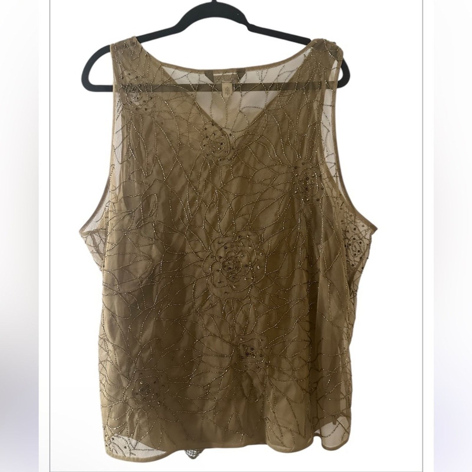 Lauren Ralph Lauren Plus Size Lauren Ralph Lauren Sleeveless Embellished Blouse Size XXL / US 16-18 / IT 52-54 - 2 Thumbnail