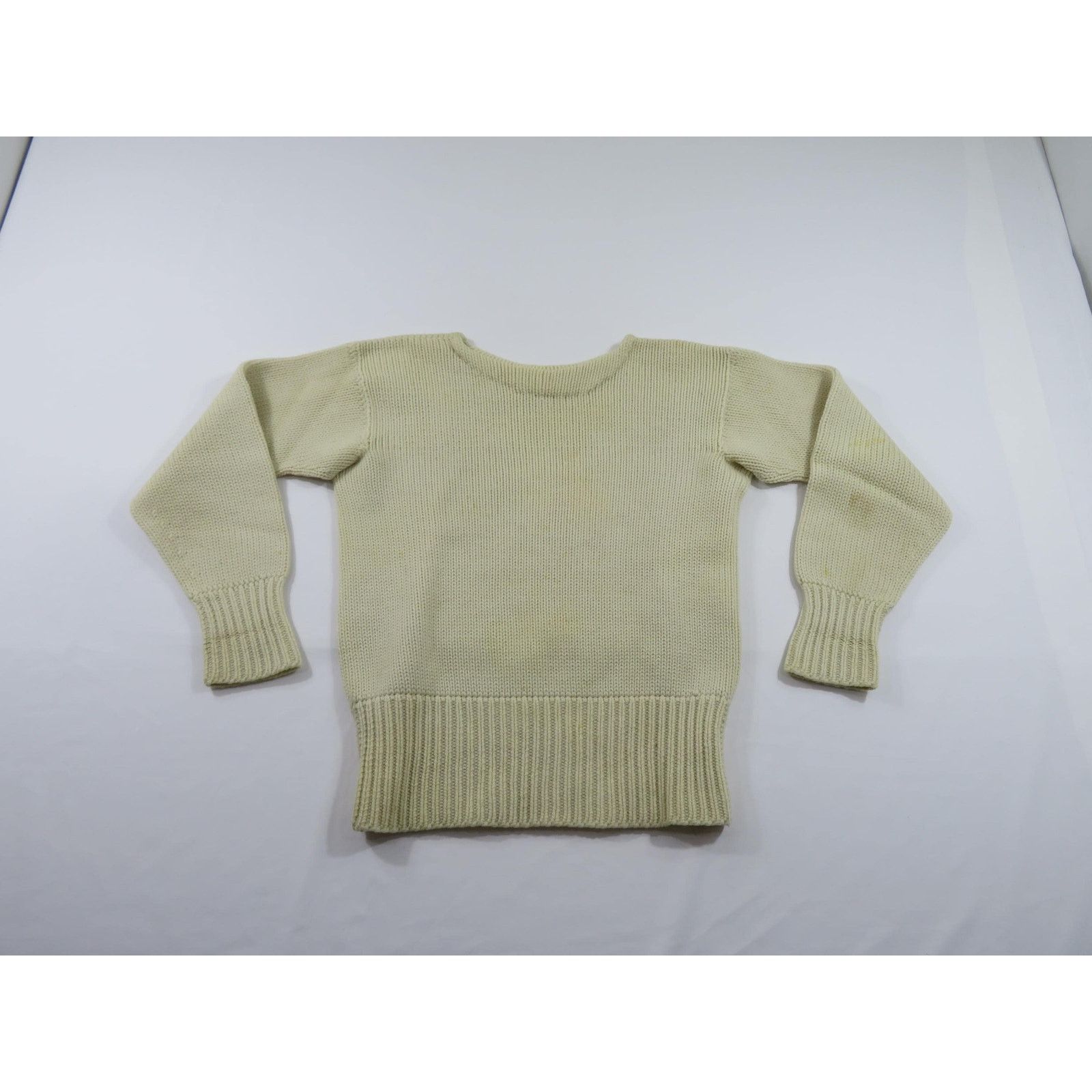 Other Indian Brand Wool Sweater 1950s-60s Ivory Beige Color M-L? Size US M / EU 48-50 / 2 - 1 Thumbnail