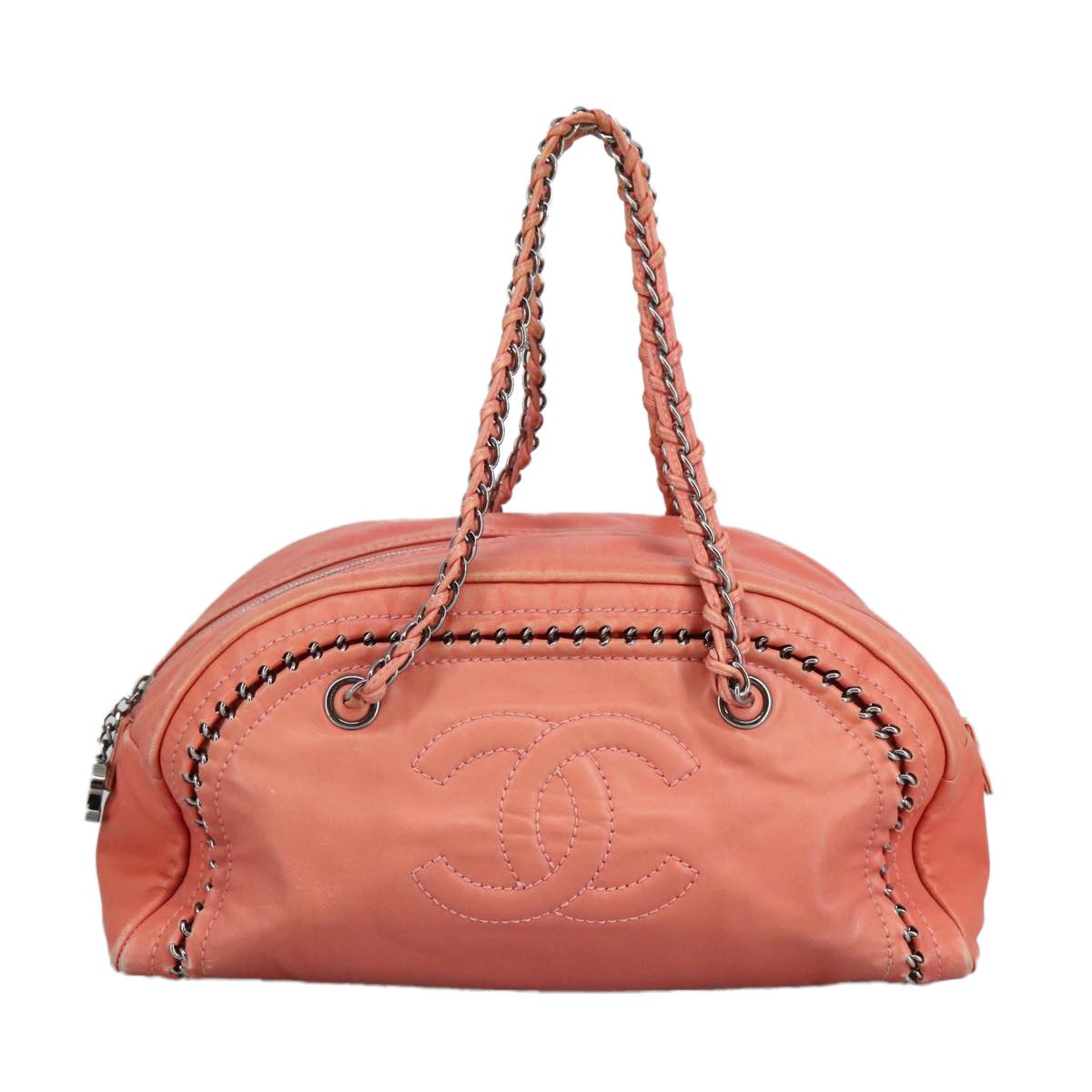 Chanel Logo Cc Pink Leather Handbag (Pre-Owned) Size ONE SIZE - 1 Thumbnail