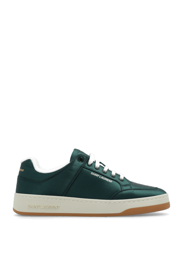 Saint Laurent Paris oc11z1125 SL/61 Sneakers in Satin Crepe in Green Size US 5.5 / IT 35.5 - 1 Thumbnail