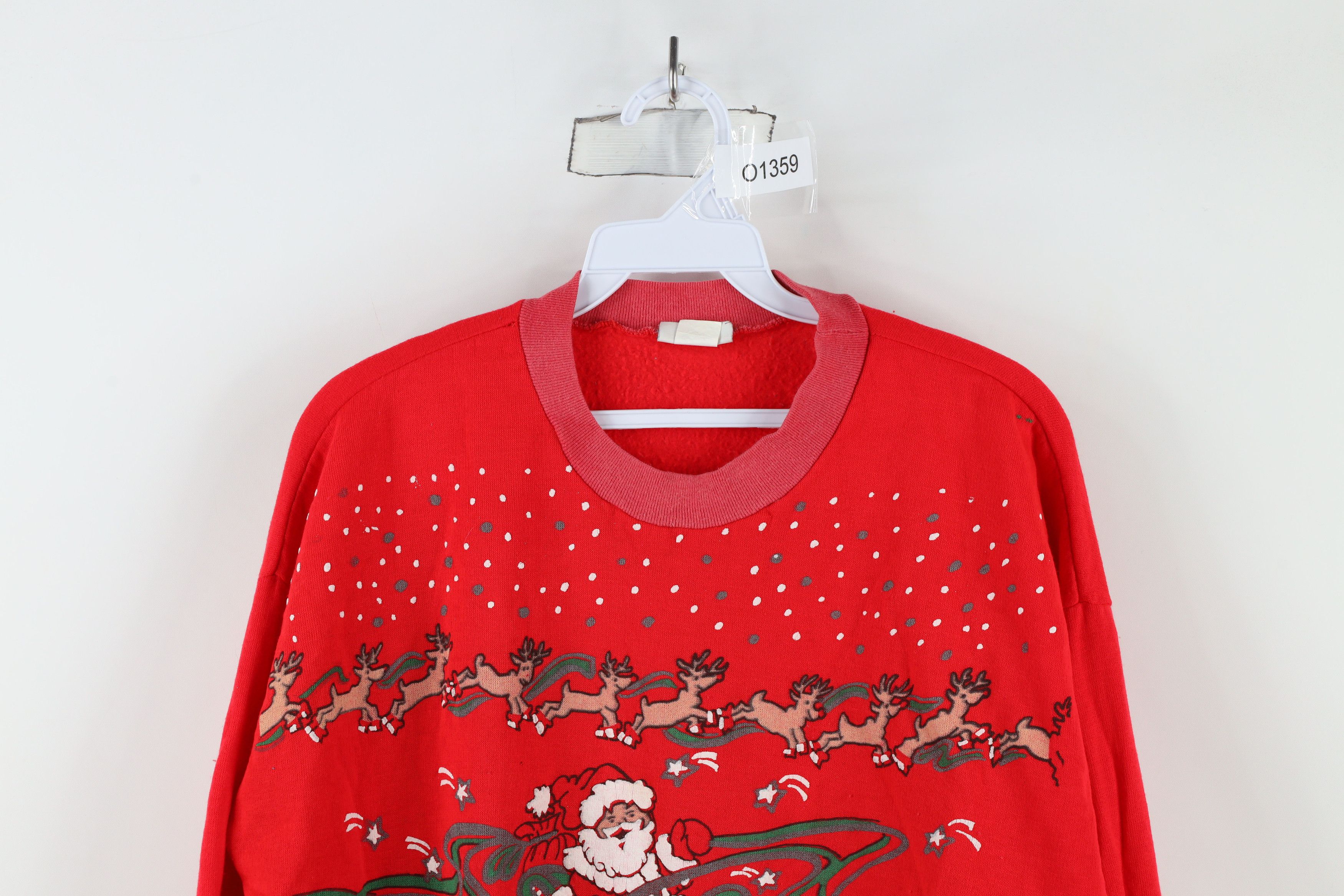 Vintage Vintage 90s Christmas Santa All Over Print Sweatshirt USA Size L / US 10 / IT 46 - 2 Thumbnail