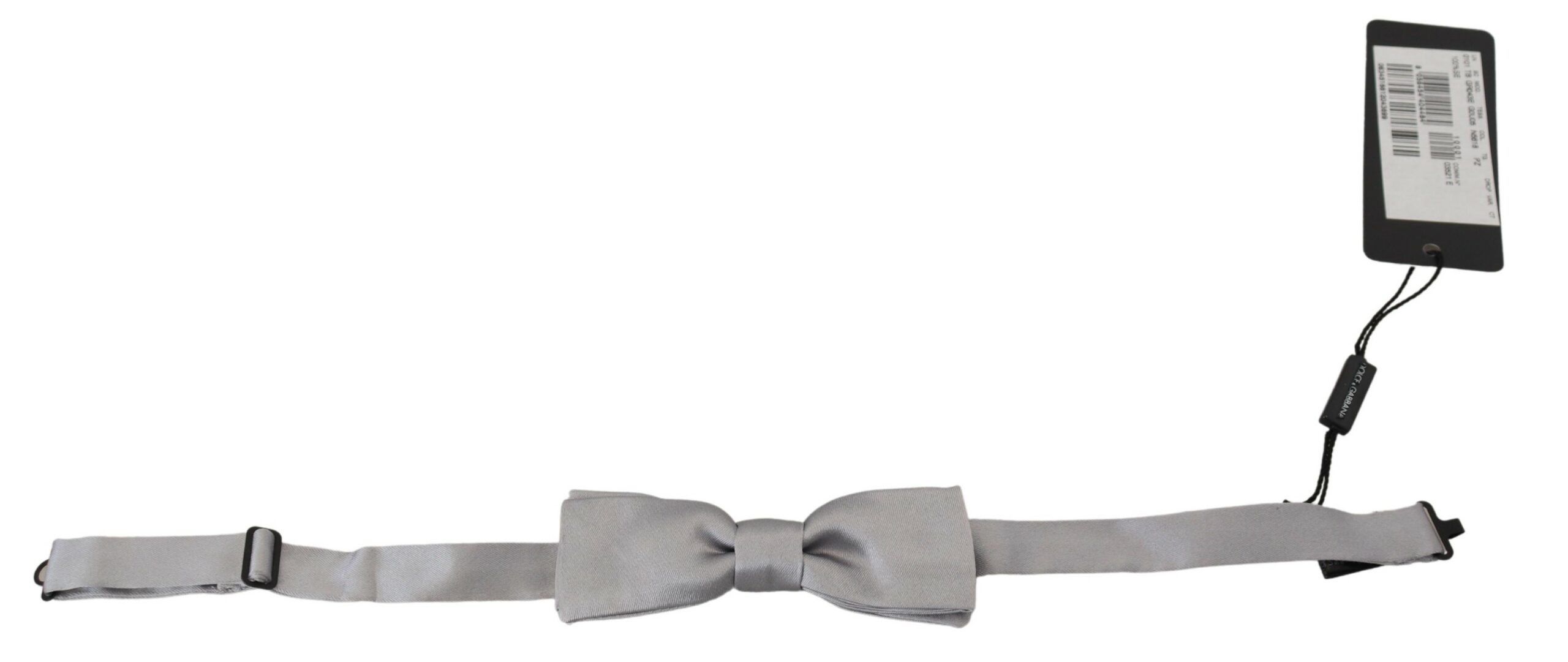 Dolce & Gabbana Elegant Gray Silk Bow Men's Tie Size ONE SIZE - 1 Thumbnail