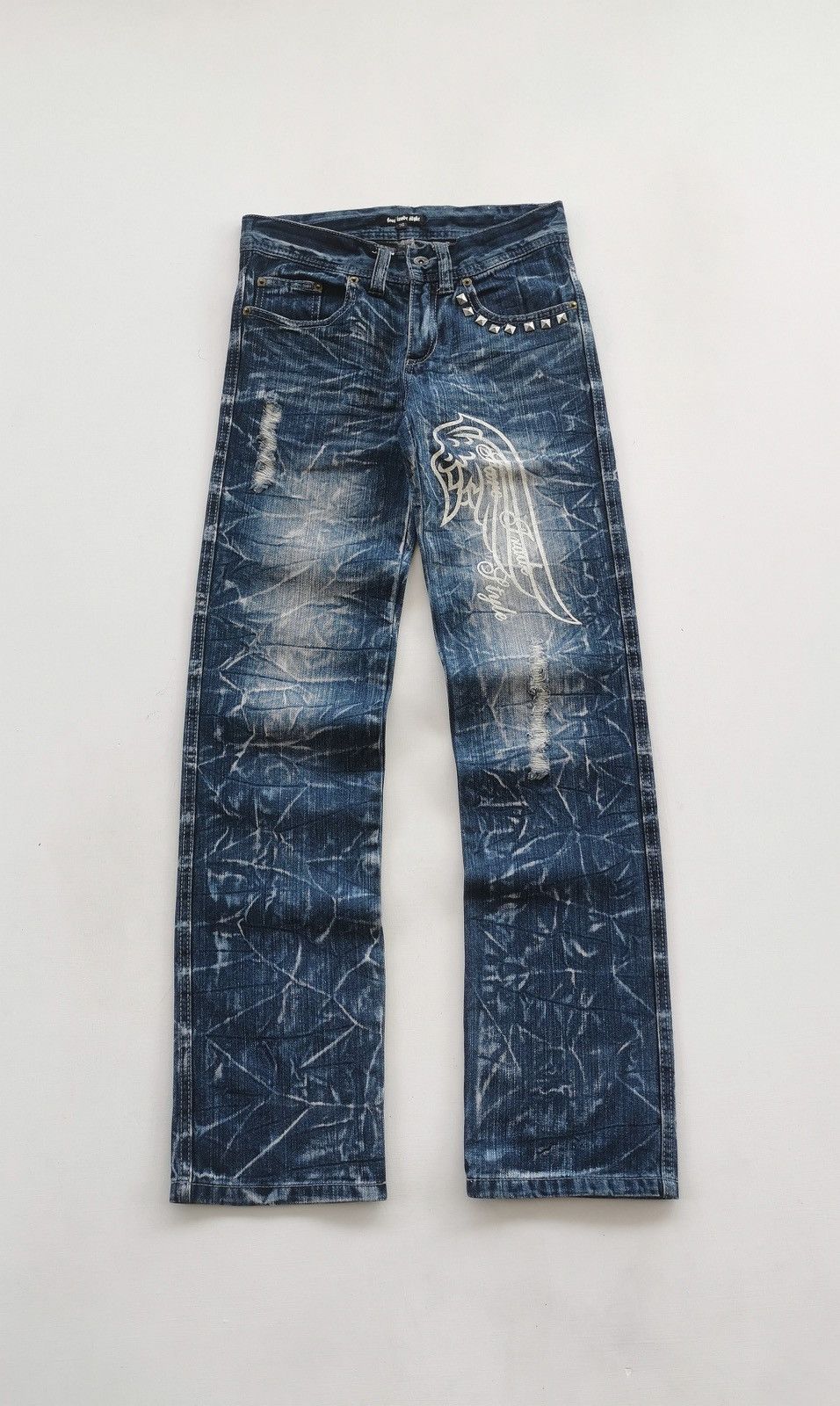 Tornado Mart Angel Wings Fare Trade Style Catclaw Denim Jeans Size US 28 / EU 44 - 3 Thumbnail