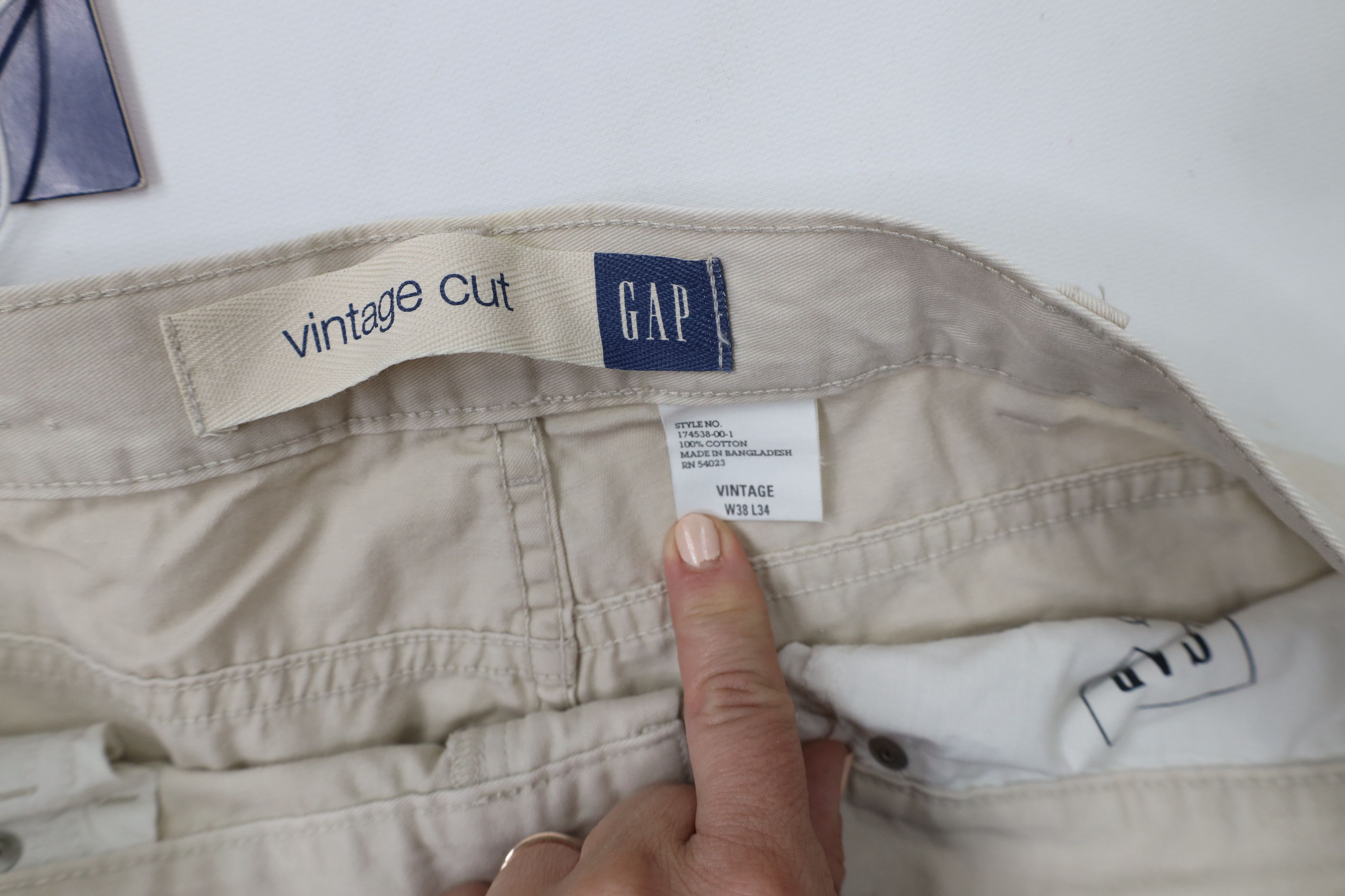 Gap × Vintage Deadstock Vintage Y2K 2001 Gap Baggy Vintage Cut Pants Beige Size US 38 / EU 54 - 8 Thumbnail