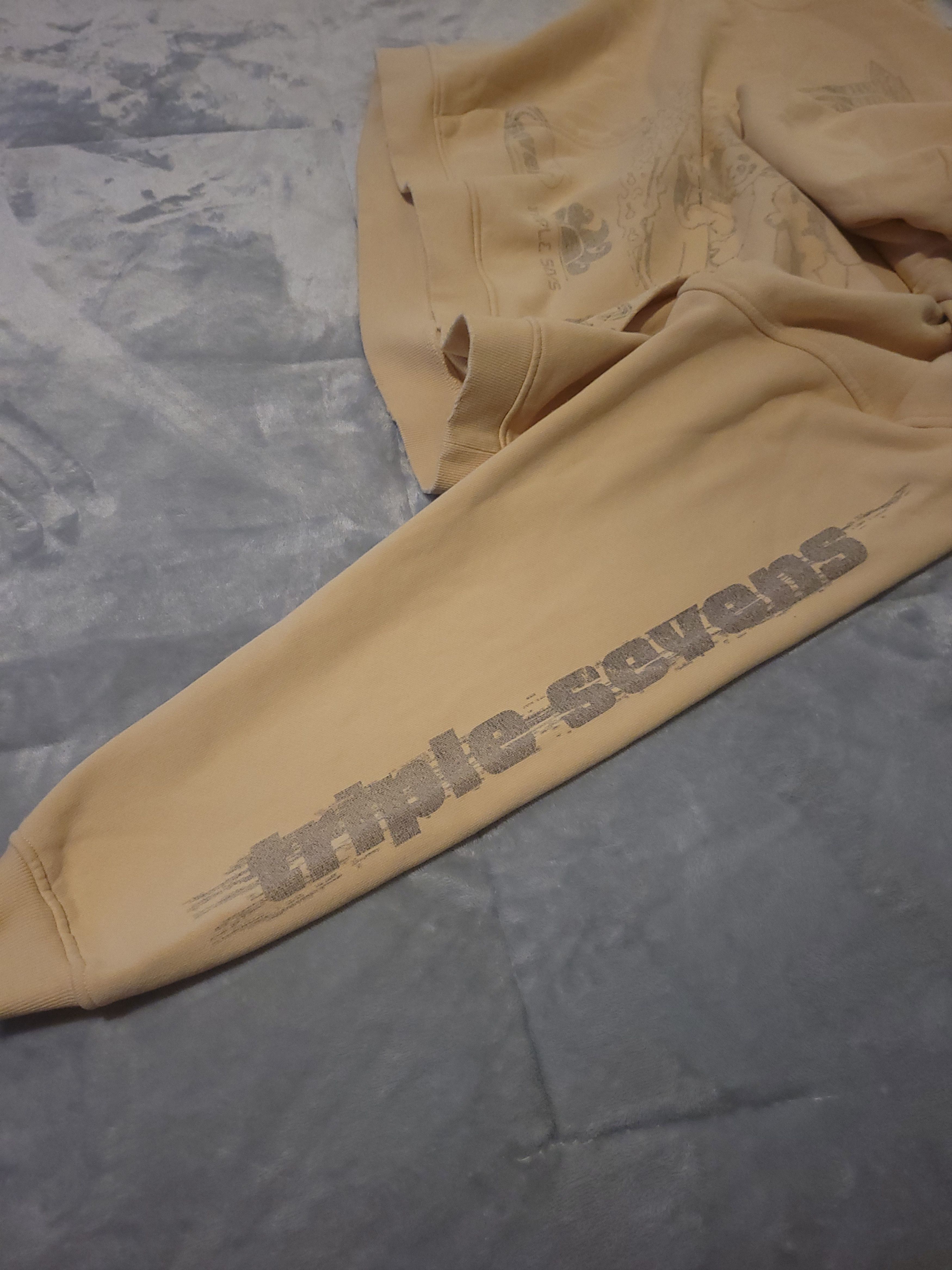 TRIPLE SEVENS Triple Sevens -Beige Hoodie-Mens Oversized Med (Fits L) BNWT Size US M / EU 48-50 / 2 - 18 Thumbnail