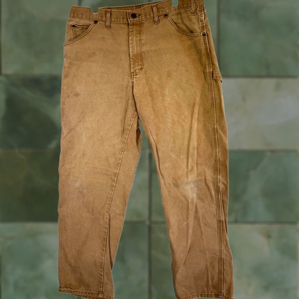 Dickies Dickies Carpenter Jeans Men’s 34x32 Brown Denim Relaxed Fit Straight Leg Jeans Mens Size US 34 / EU 50 - 1 Thumbnail
