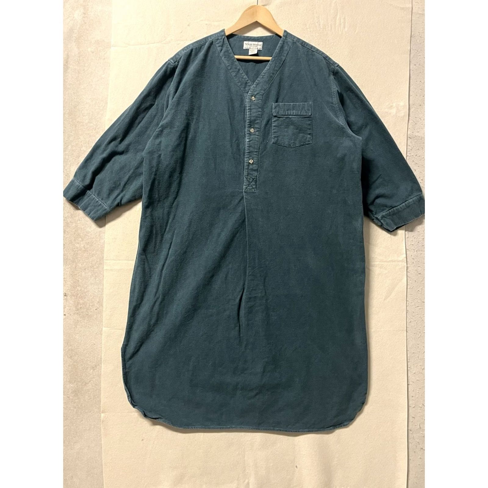 Vintage The Vermont Country Store Nightgown Women's Gown XL Green Flannel Cotton Long Sleeve Button V-Neck Pajama Dress Vintage? Size XL / US 12-14 / IT 48-50 - 2 Thumbnail