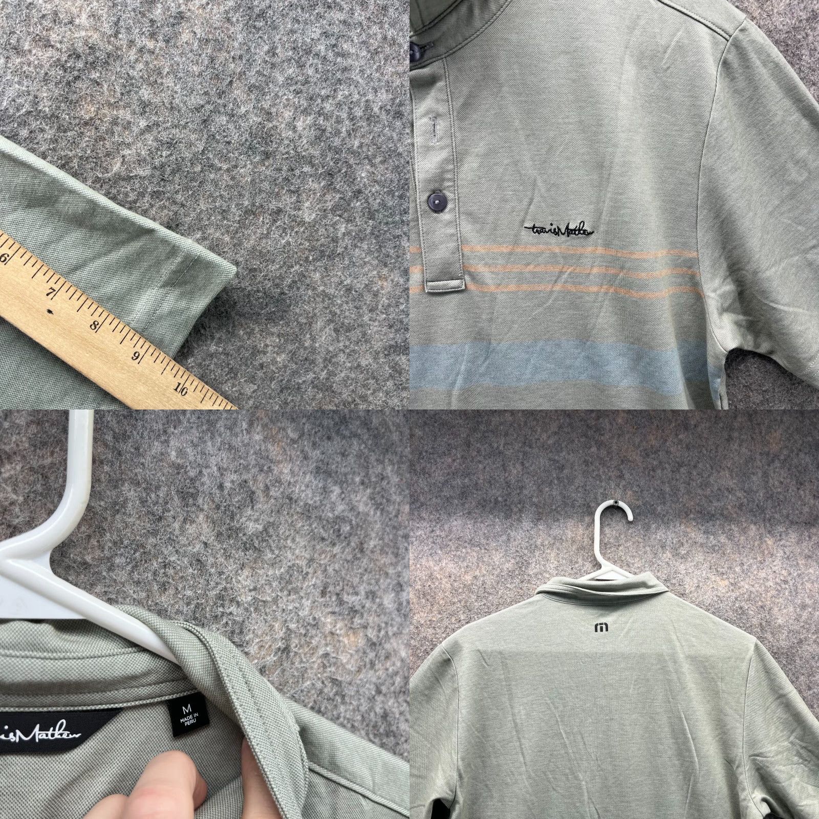 TravisMathew VINTAGE Travis Mathew Polo Shirt Men Medium Adult Green Orange Casual Golf Cotton Shirt Clothing Men Size US M / EU 48-50 / 2 - 8 Thumbnail