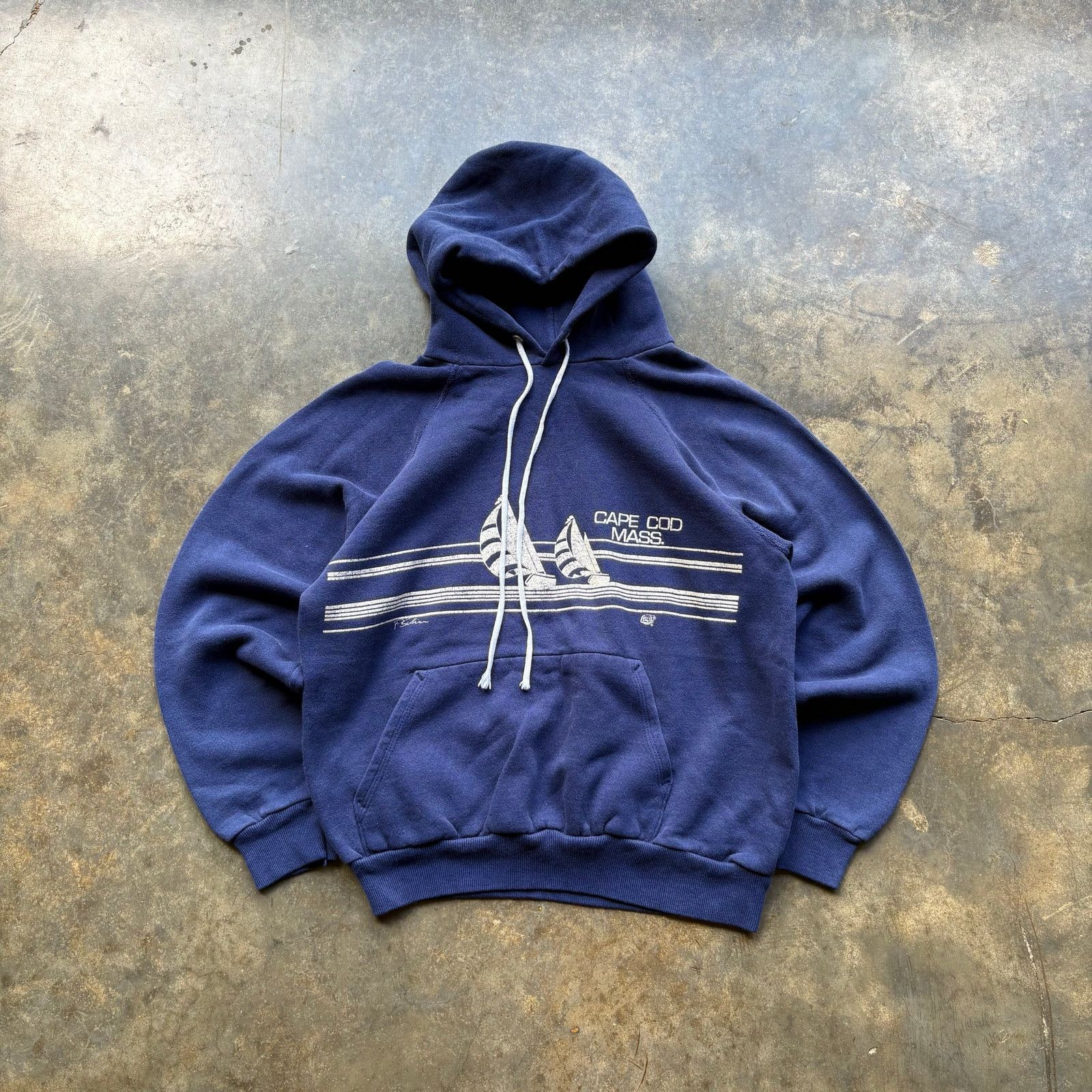 Hanes × Vintage Vintage 80s Cape Codd Surf Style Hoodie Size US S / EU 44-46 / 1 - 1 Thumbnail