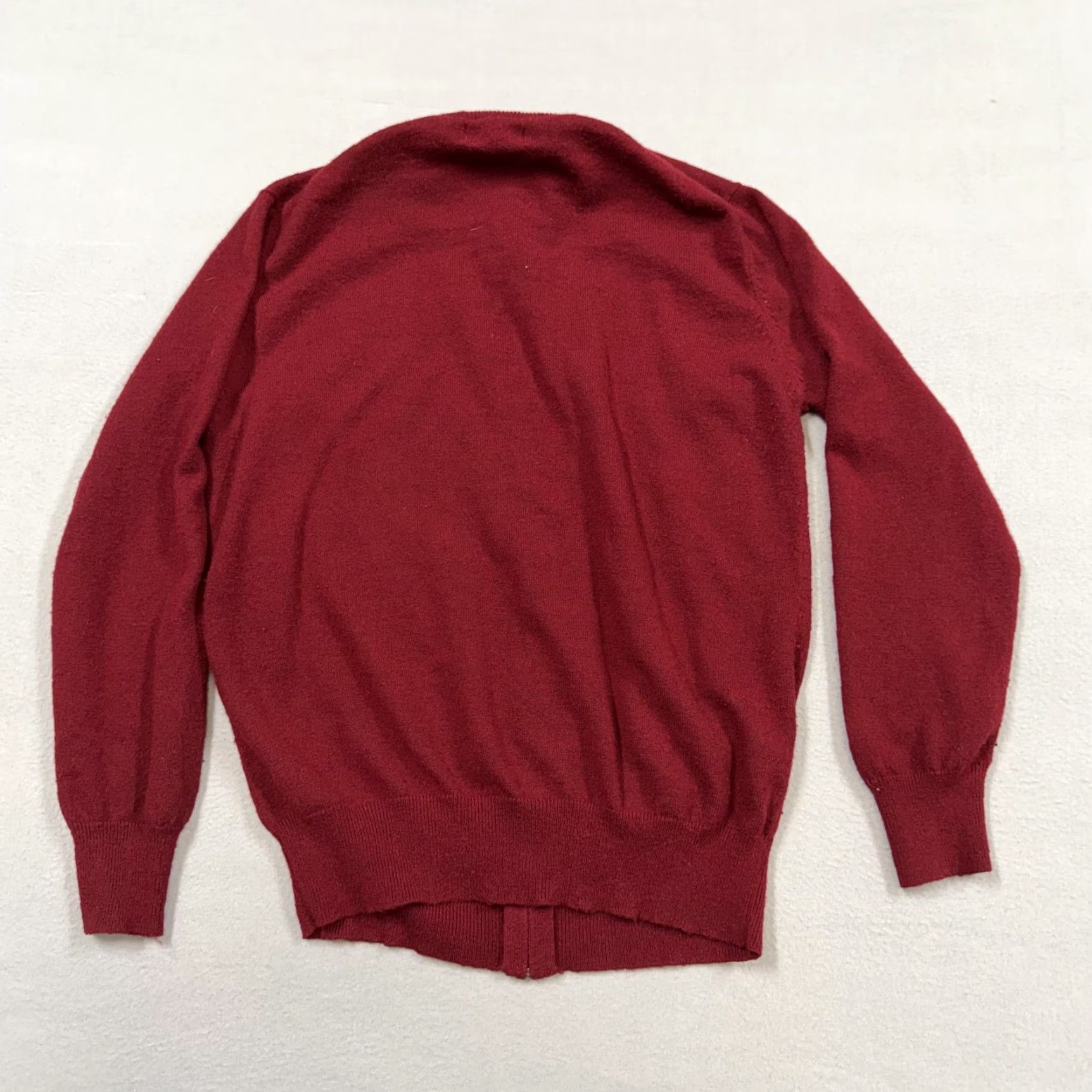 Vintage Stauer Sweater Mens Large Red Full Zip Mock Neck Cashmere Knit Solid Casual Size US L / EU 52-54 / 3 - 5 Thumbnail
