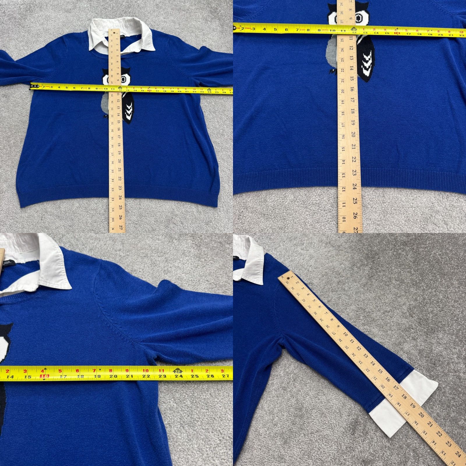 Vintage Notations Owl Pullover Shirt Womens Plus Size 1X Blue Knit Size XL / US 12-14 / IT 48-50 - 8 Thumbnail
