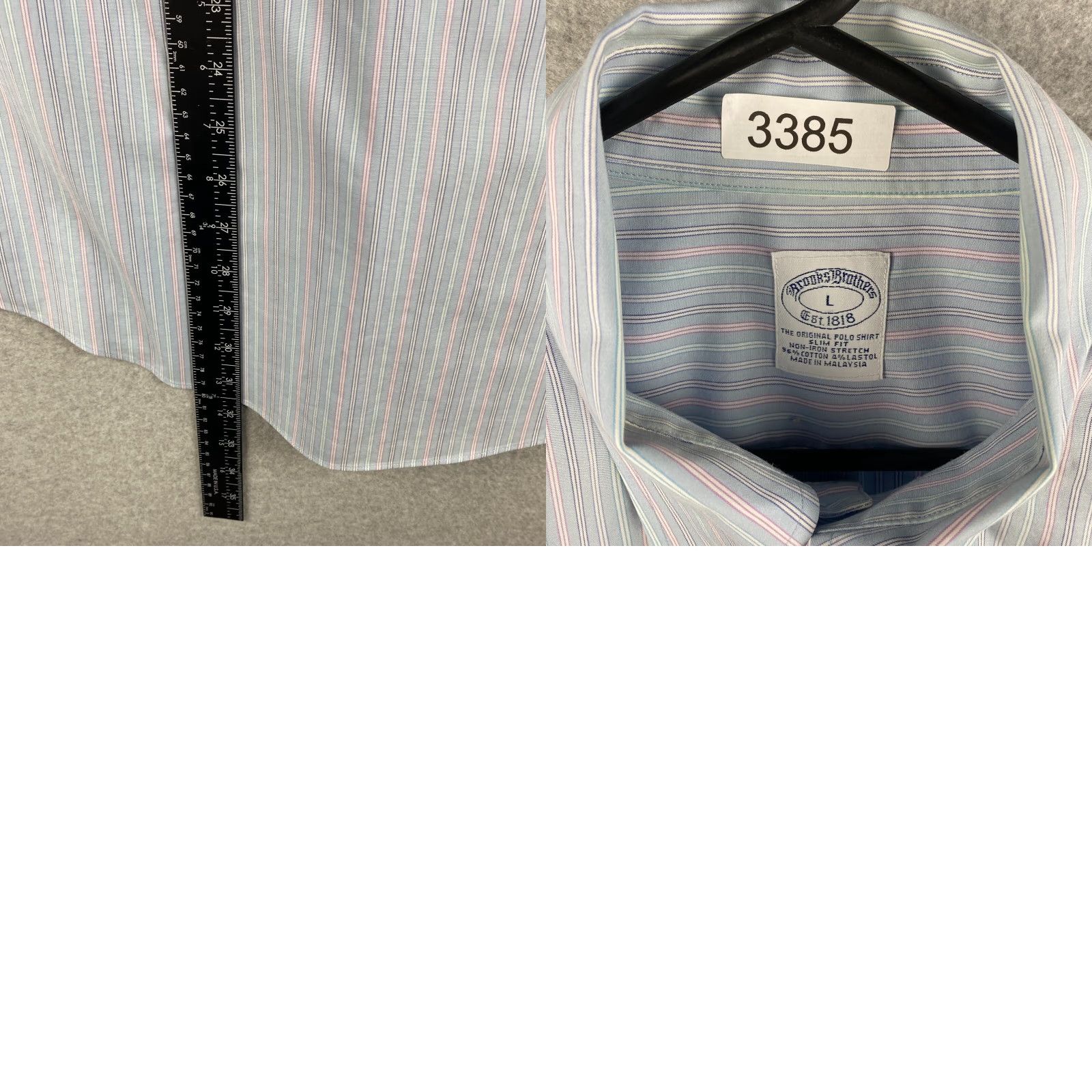 Brooks Brothers VINTAGE Brooks Brothers Button-Up Shirt Mens L Blue Pinstriped Slim Long Sleeve Size US L / EU 52-54 / 3 - 8 Thumbnail