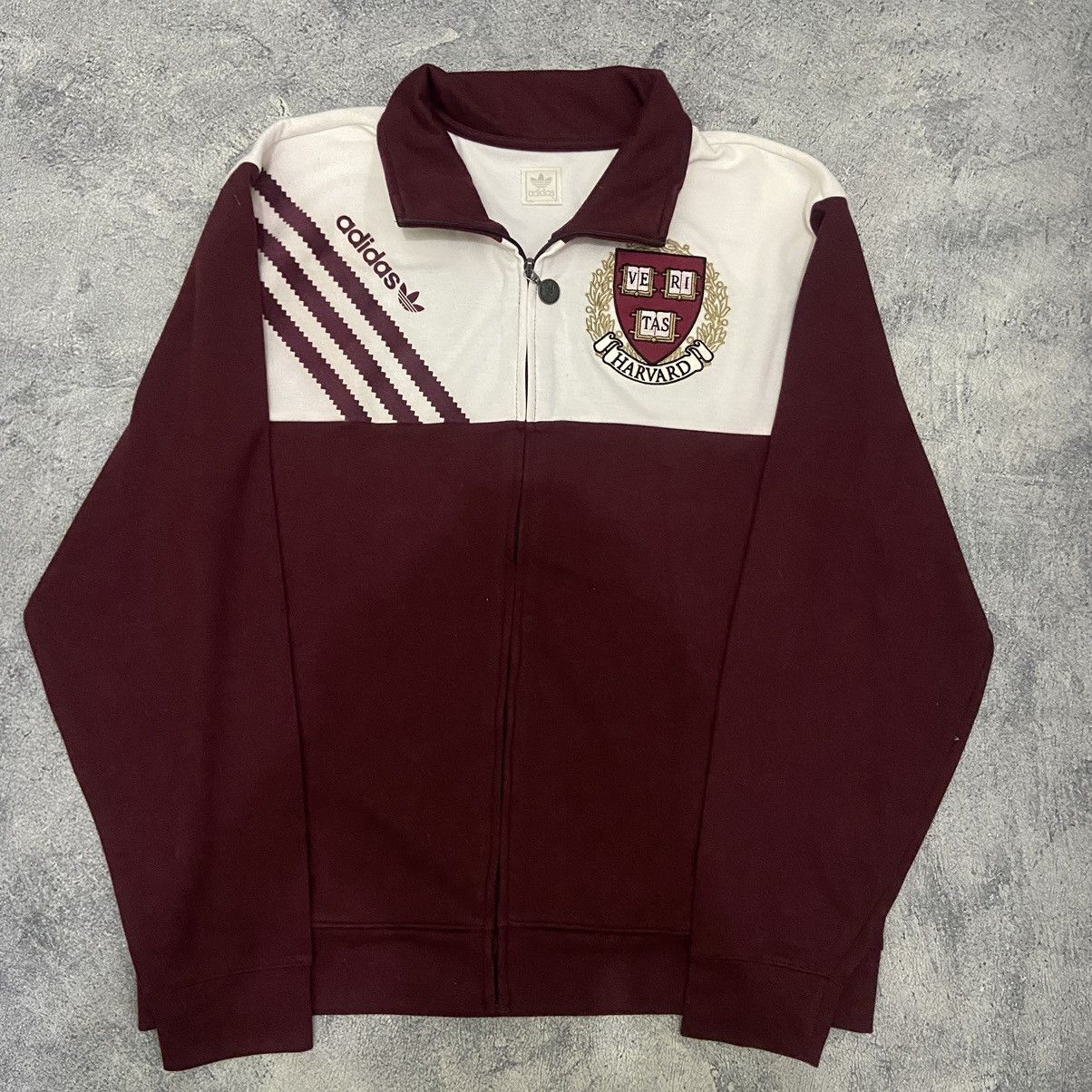 Adidas × Vintage Vintage Adidas Harvard track jacket top Red Hoodie Size US XL / EU 56 / 4 - 1 Thumbnail