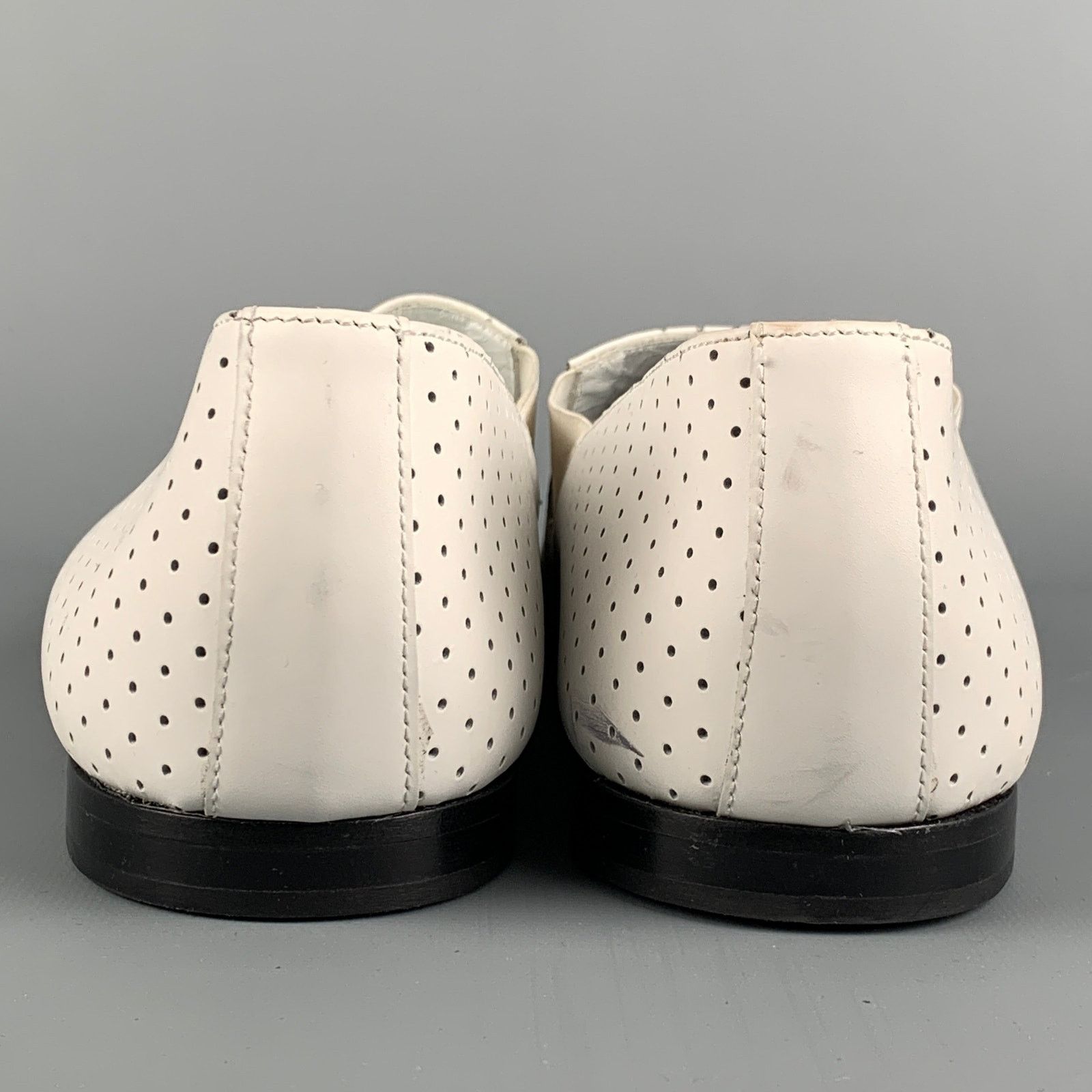 Paul Smith PAUL SMITH Size 10 White Perforated Leather Slip On Loafers Size US 10 / EU 43 - 5 Thumbnail