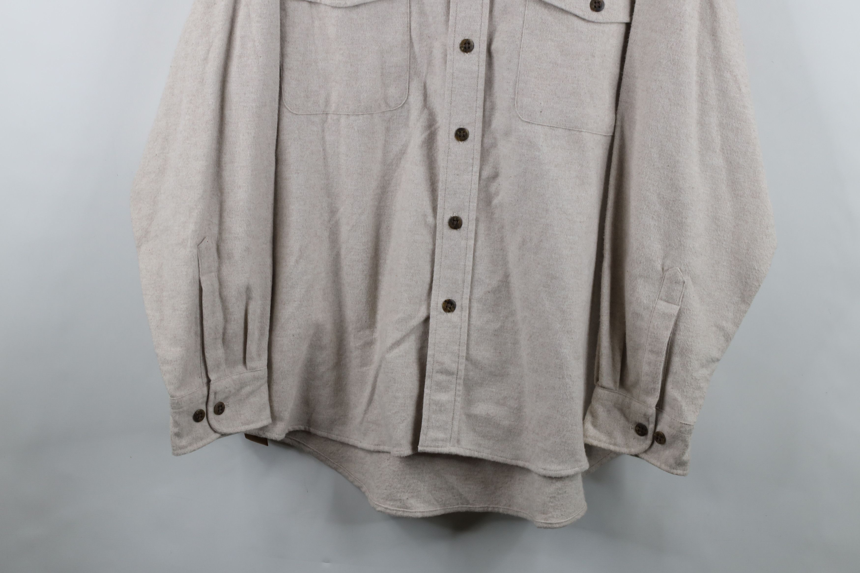 Vintage Vintage 90s Streetwear Chamois Cloth Button Shirt Beige Size US L / EU 52-54 / 3 - 3 Thumbnail