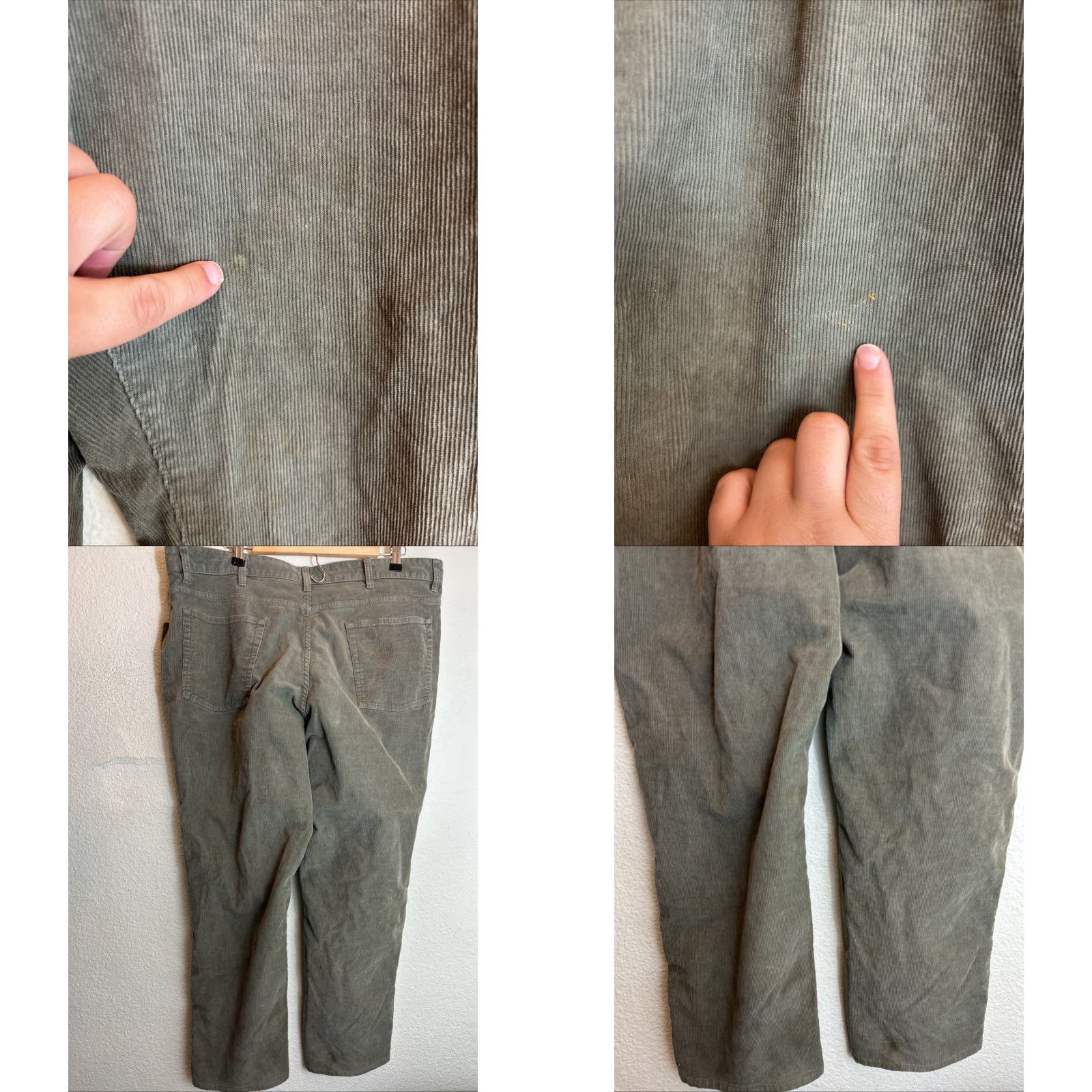 Vintage L.L Bean Stretch Country Corduroy Pants Olive Green 40x30 Men Regular Straight Chino Flat Front Button Zip Comfort Stretch Machine Washable Size US 40 / EU 56 - 8 Thumbnail