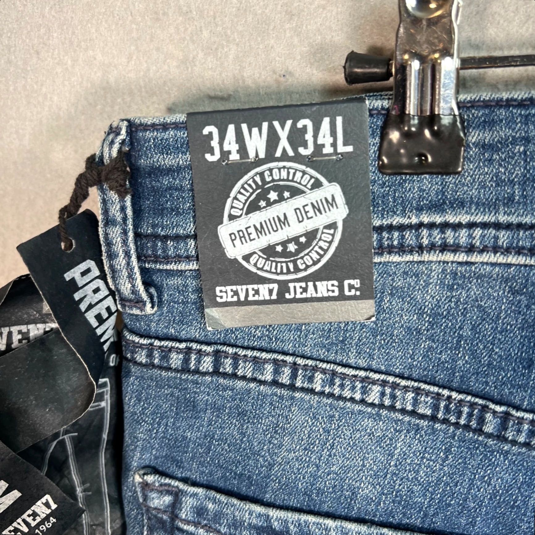 Vintage Seven7 Jeans Mens Size 34 Slim Denim Blue Stretch Tapered 5-Pocket Design Regular Inseam 33 Vintage No Size US 34 / EU 50 - 3 Thumbnail