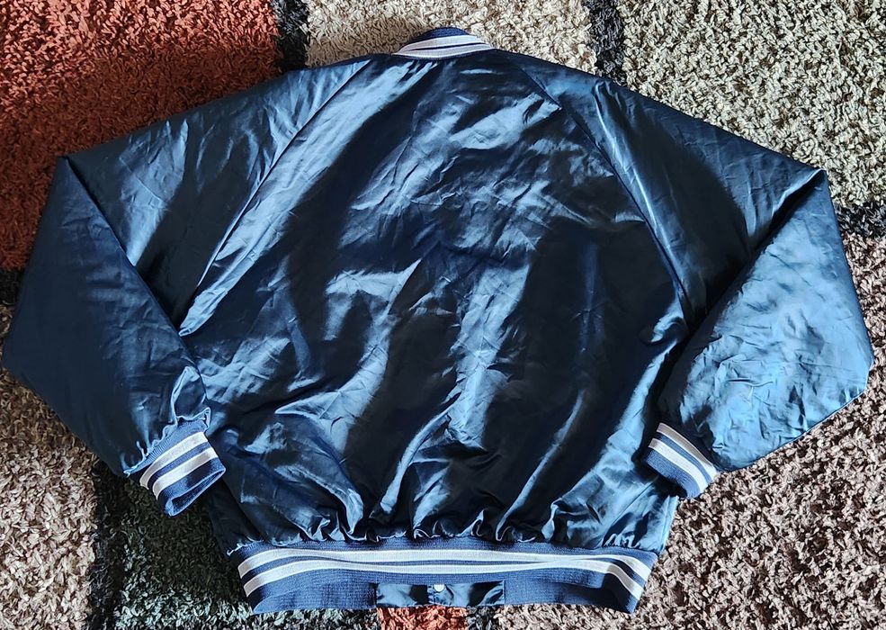 Vintage 1980s Dallas Cowboys Chalk Line Satin Bomber Jacket - XXL