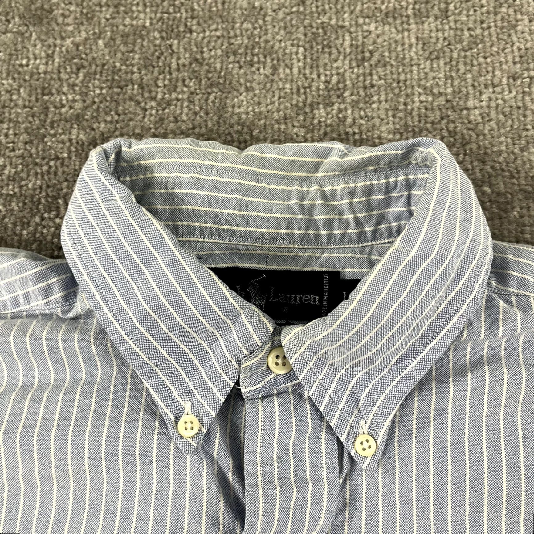 Ralph Lauren RALPH LAUREN Shirt Mens Large Blue White Striped Button-Down L/S Casual Size US L / EU 52-54 / 3 - 3 Thumbnail