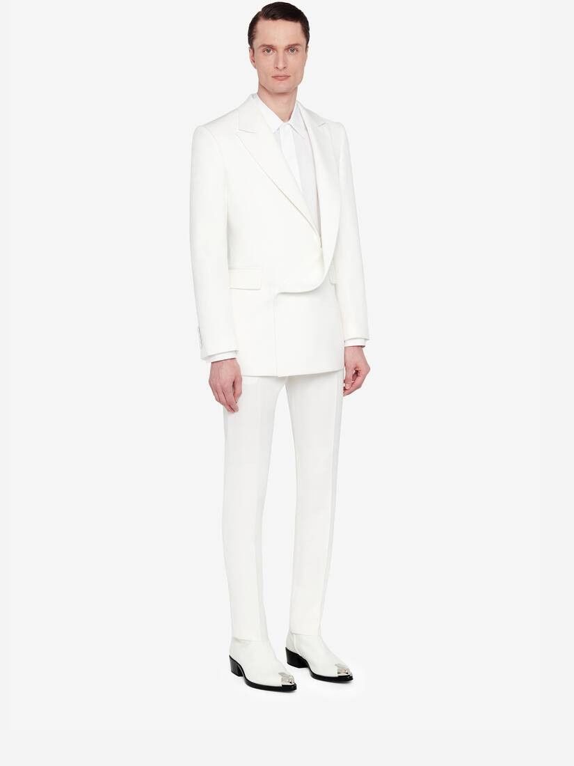 Alexander McQueen o1w1db10725 Tailored Cigarette Trousers in White Size US 36 / EU 52 - 3 Thumbnail