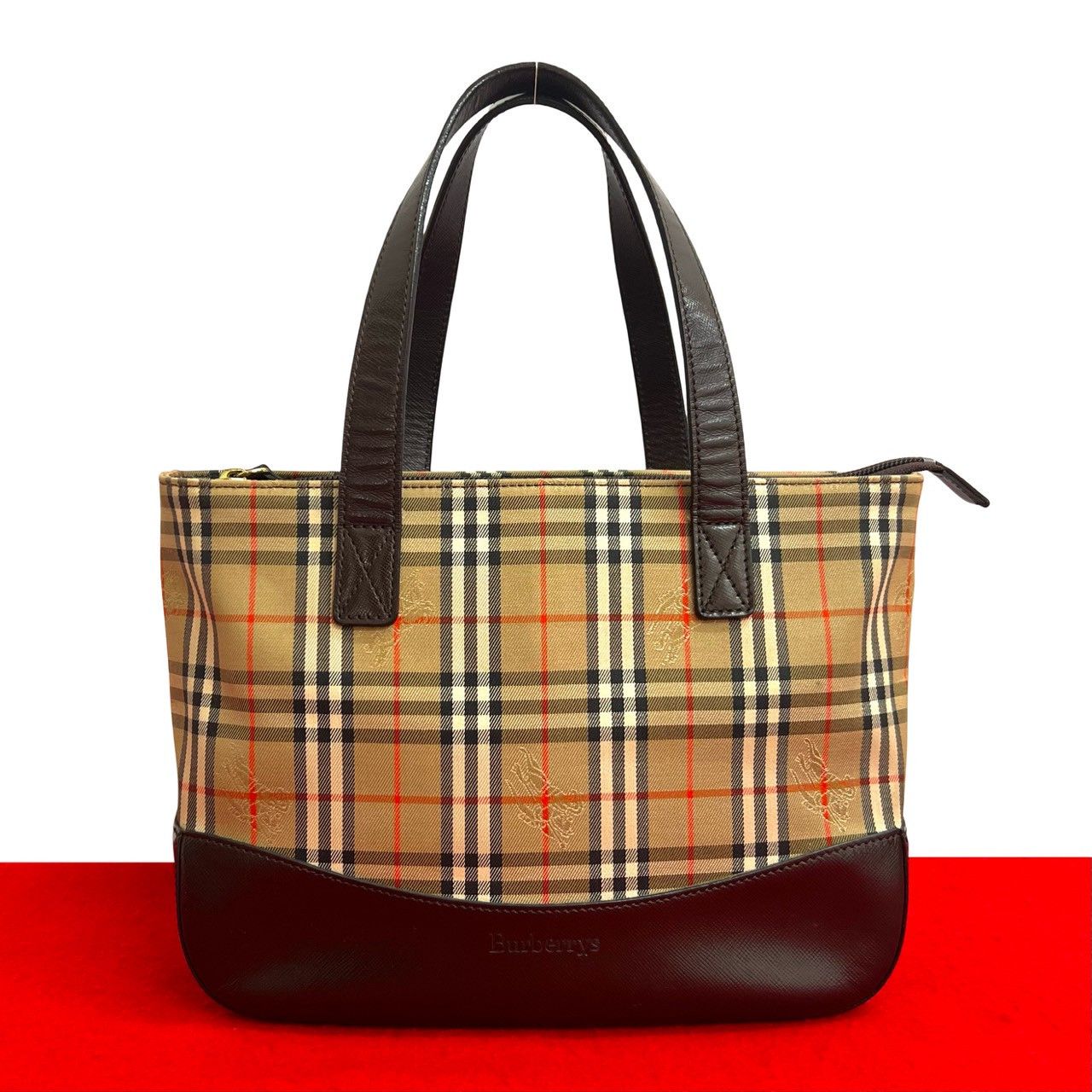 Burberry Burberry Burberrys Leather Canvas Handbag Leather Handbag DUTY FREE for USA Size ONE SIZE - 1 Thumbnail