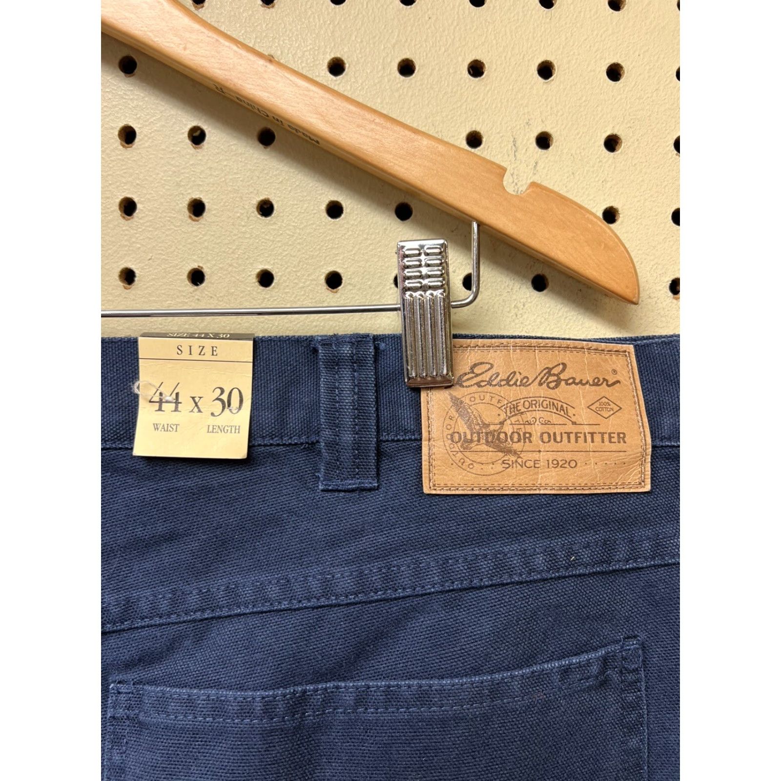 Eddie Bauer Eddie Bauer Pants Men Flat Front Tapered Leg Chino 44x30 Blue Knit Cotton Blend Regular Slim Relaxed Inseam 30 Mens Size 44x30 Size US 44 / EU 60 - 3 Thumbnail