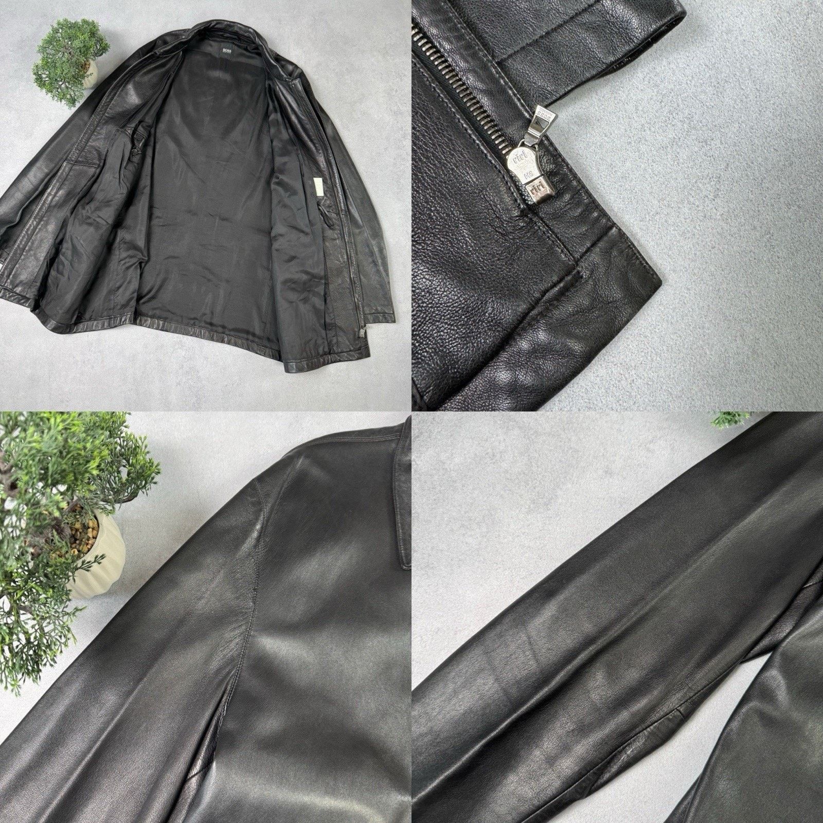 Hugo Boss Vintage Hugo Boss Leather Jacket Men Size 56 Black Size US XL / EU 56 / 4 - 21 Thumbnail