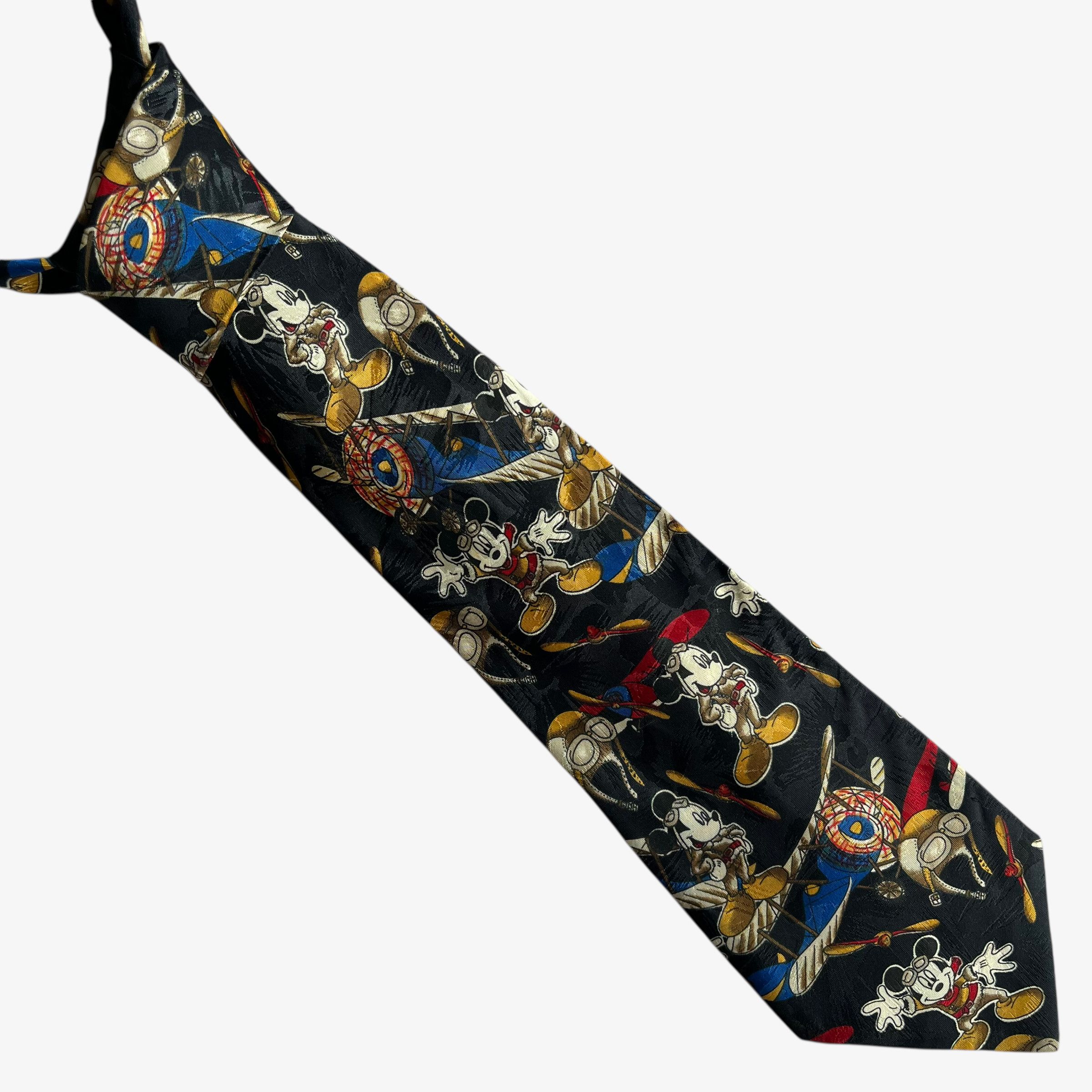 Disney Vintage 90s Disney Unlimited Mickey Mouse Aviation Print Tie Size ONE SIZE - 1 Thumbnail