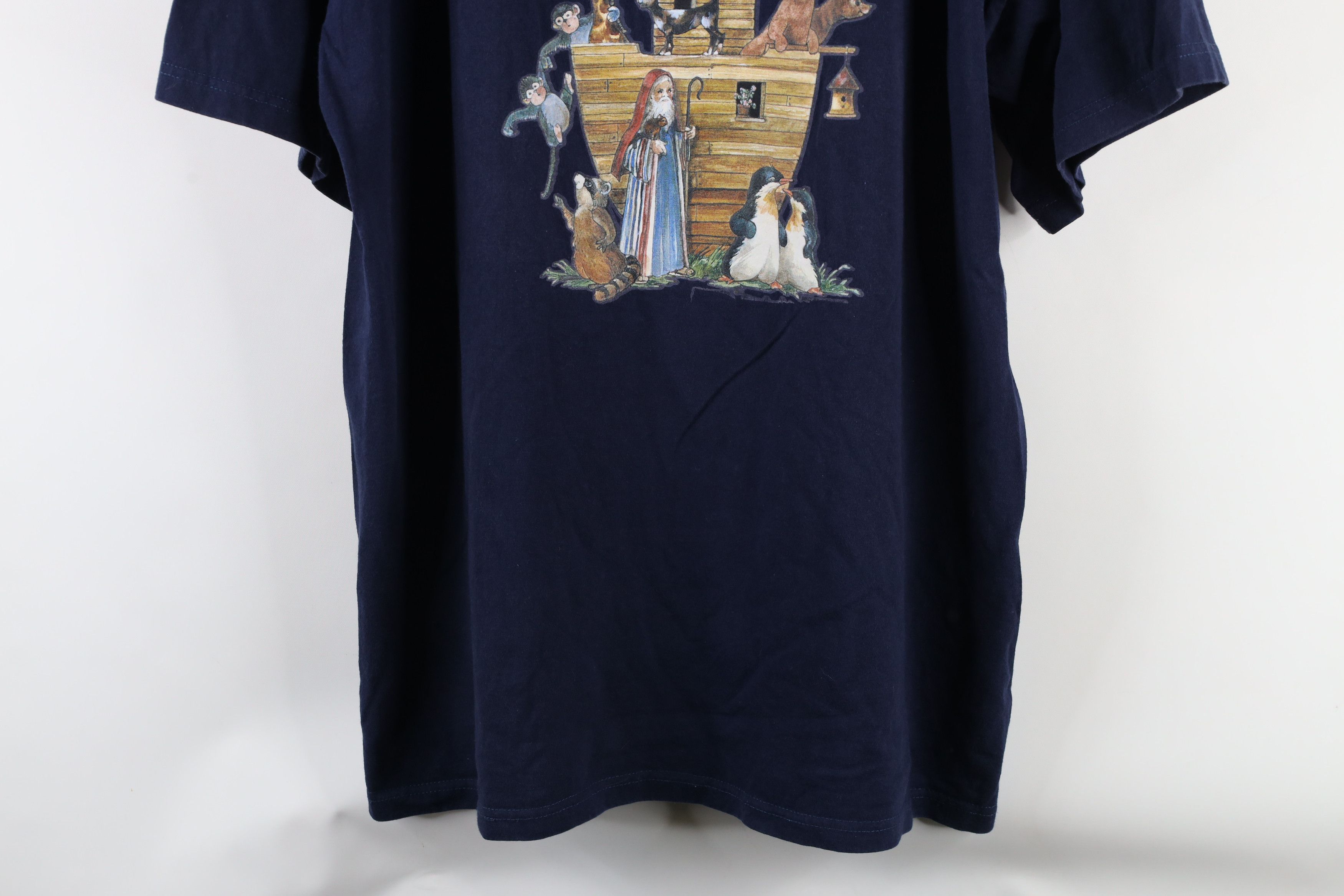 Vintage Vintage 90s Streetwear Noahs Ark Animals T-Shirt Blue Size US XL / EU 56 / 4 - 3 Thumbnail
