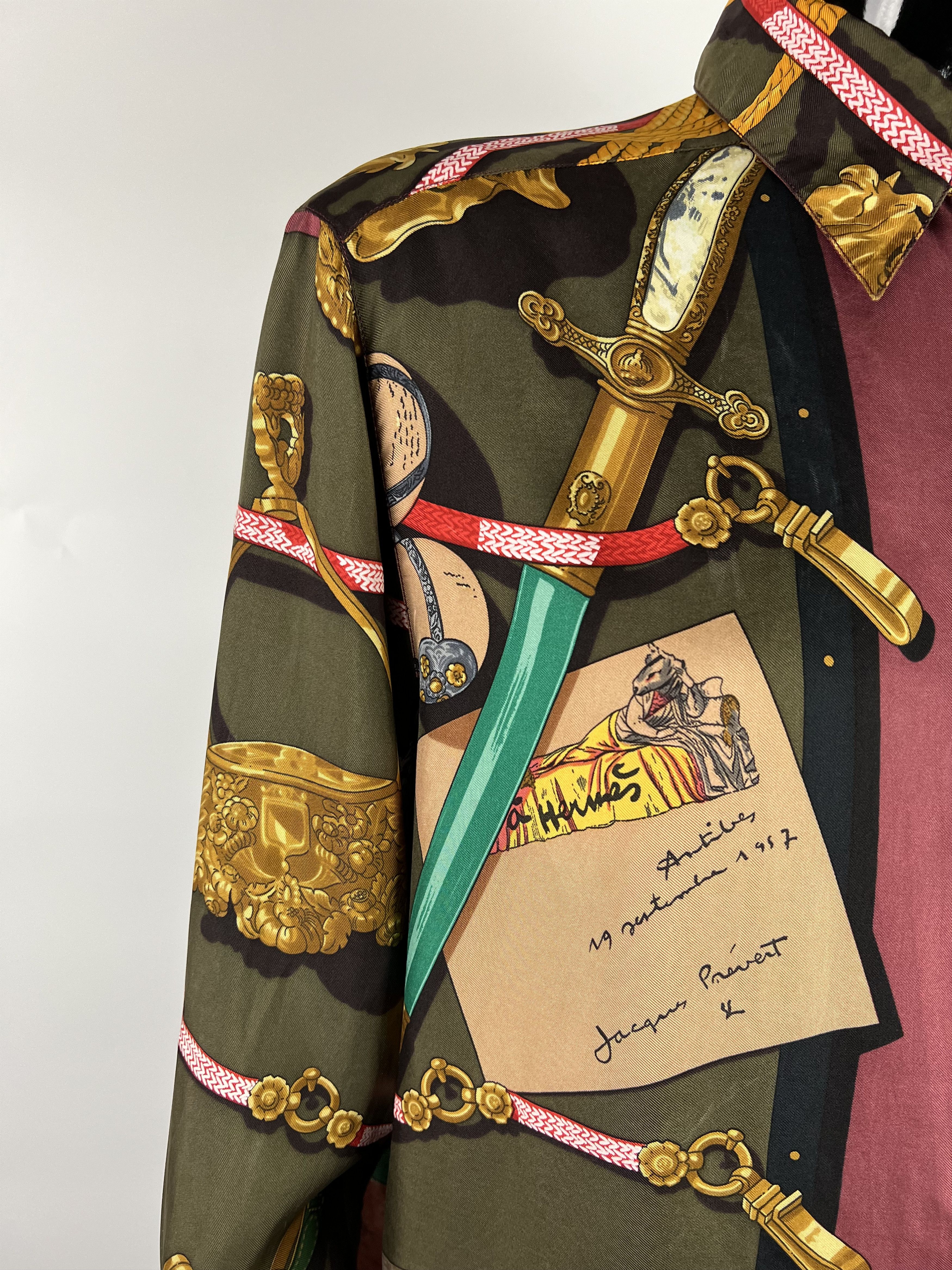 Hermes Hermès Ultra Rare Vintage Silk Button Up Shirt Size 40 Size M / US 6-8 / IT 42-44 - 8 Thumbnail