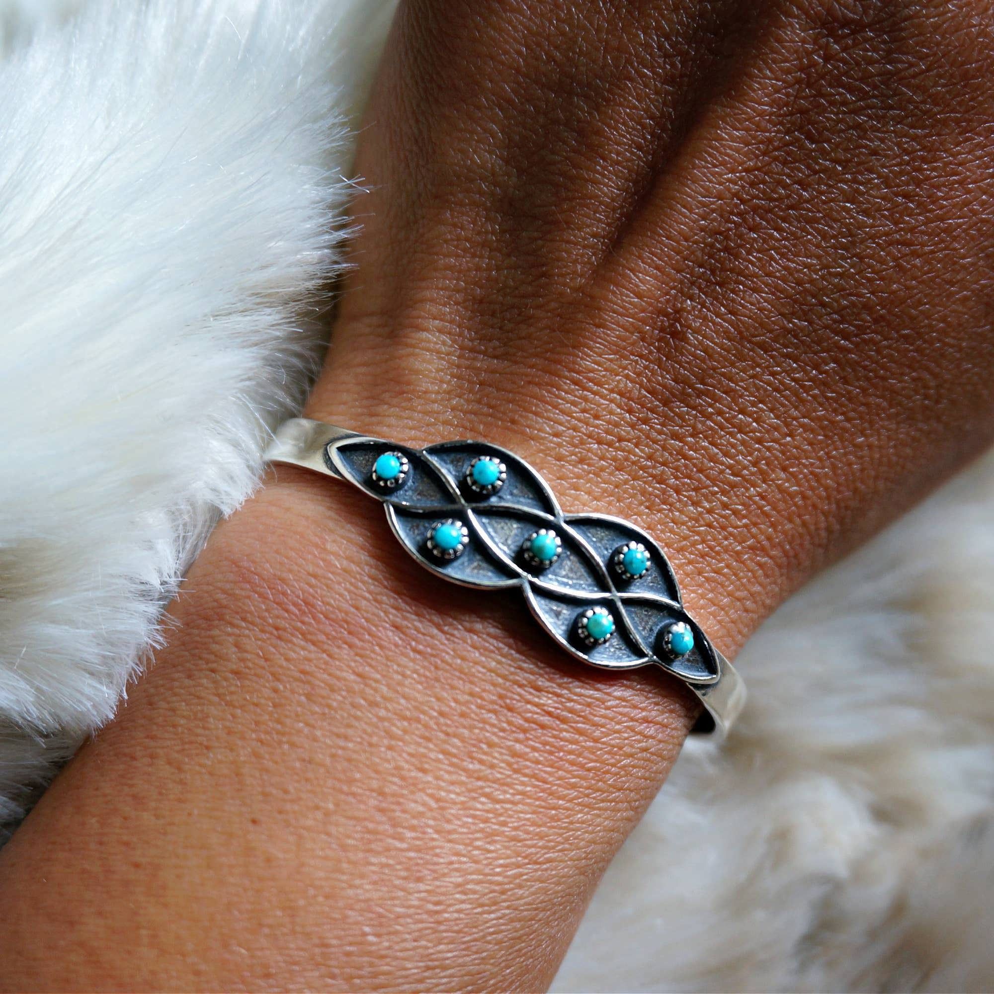 Other Native American Lucia Turquoise Adjustable Cuff Bracelet in Size ONE SIZE - 2 Thumbnail