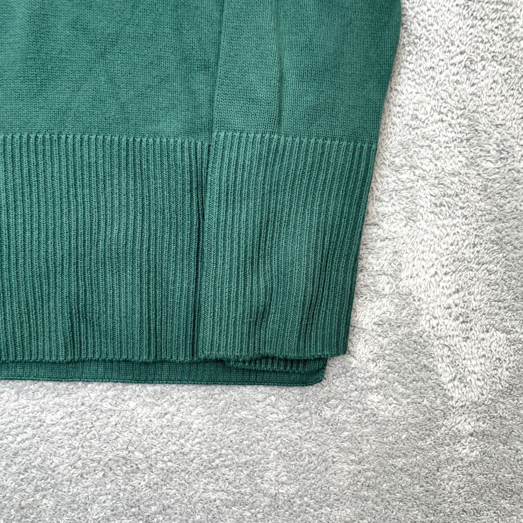 Gap Gap Sweater Women Large Green Oversized Cotton Tight Knit Logo Ribbed Side Slit Size L / US 10 / IT 46 - 5 Thumbnail
