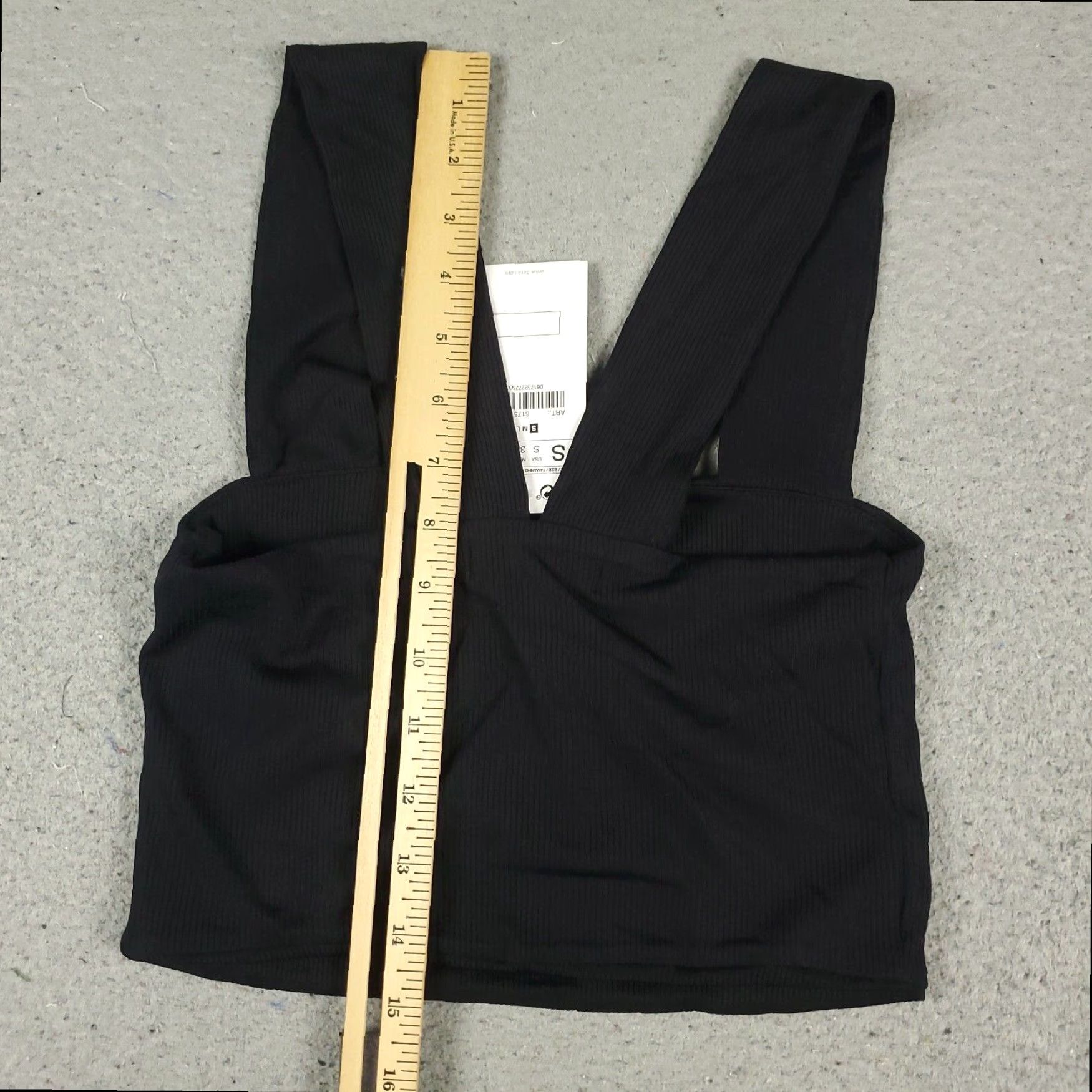 Zara Womens Tank Top Zara Small Black Cropped Cami Ribbed Pullover Size S / US 4 / IT 40 - 3 Thumbnail