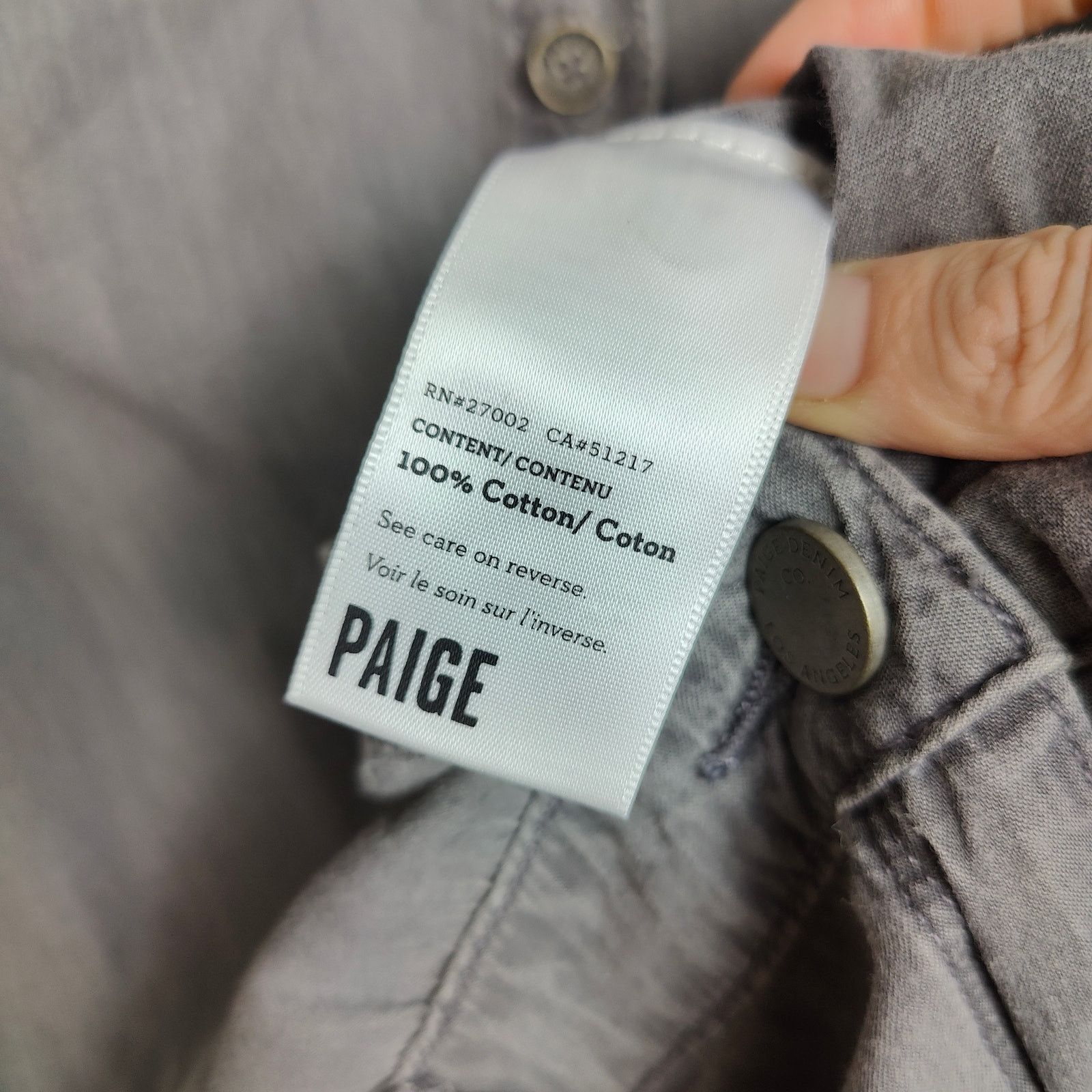 Paige Paige Jumpsuit Womens Large Gray Long Sleeve Boiler Suit Size 31" - 7 Thumbnail