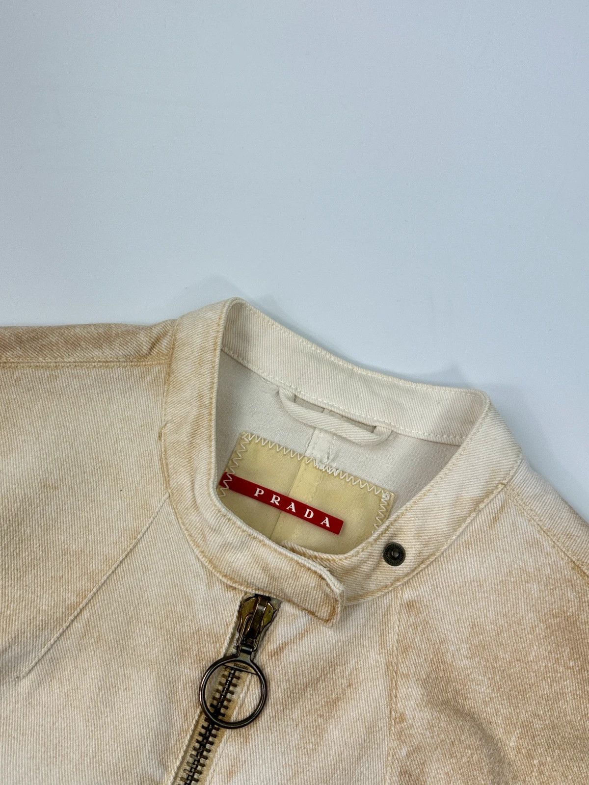 Prada Prada Sport SS2003 White Dust Fade Wash Denim Lace Jacket Size M / US 6-8 / IT 42-44 - 2 Thumbnail