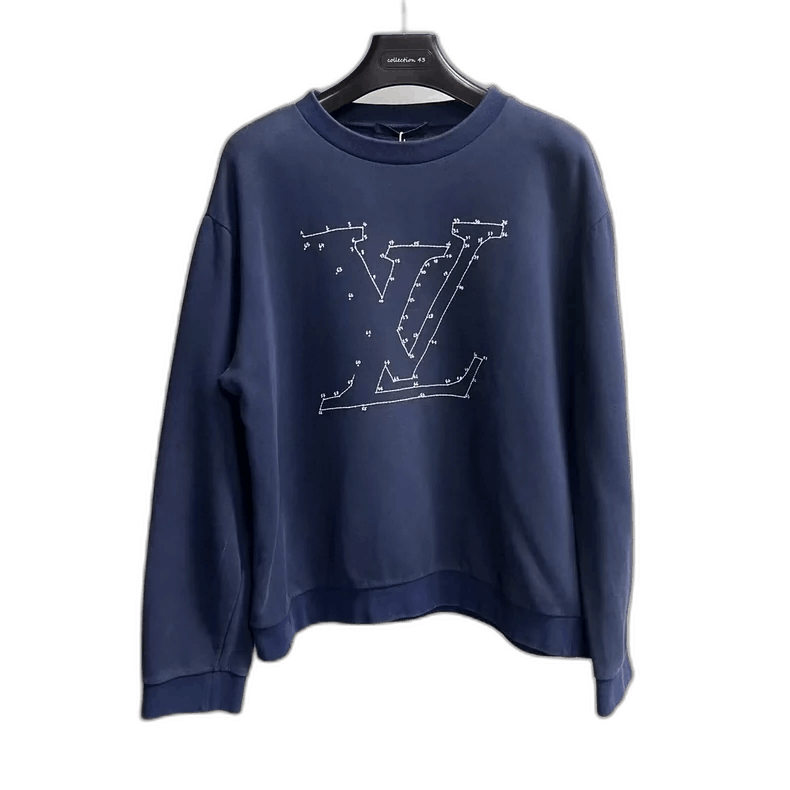 Louis Vuitton Louis Vuitton Navy Logo Embroidered Sweatshirt -2505 Size US XXL / EU 58 / 5 - 1 Thumbnail