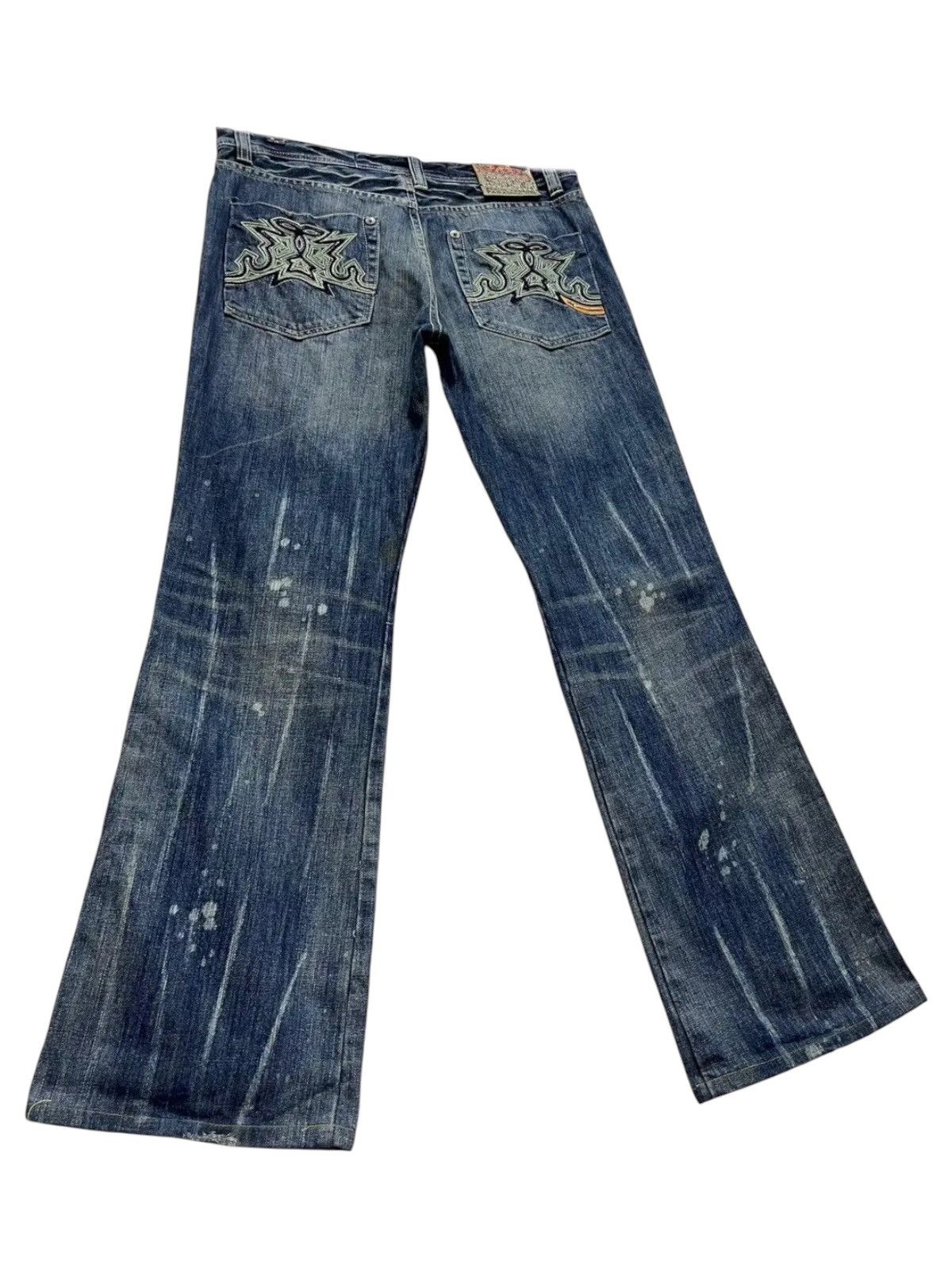 Parasuco PUNK FLARE🔥PARASUCO DENIM LEGEND Distressed Tribal Jeans💥 Size US 33 - 12 Thumbnail