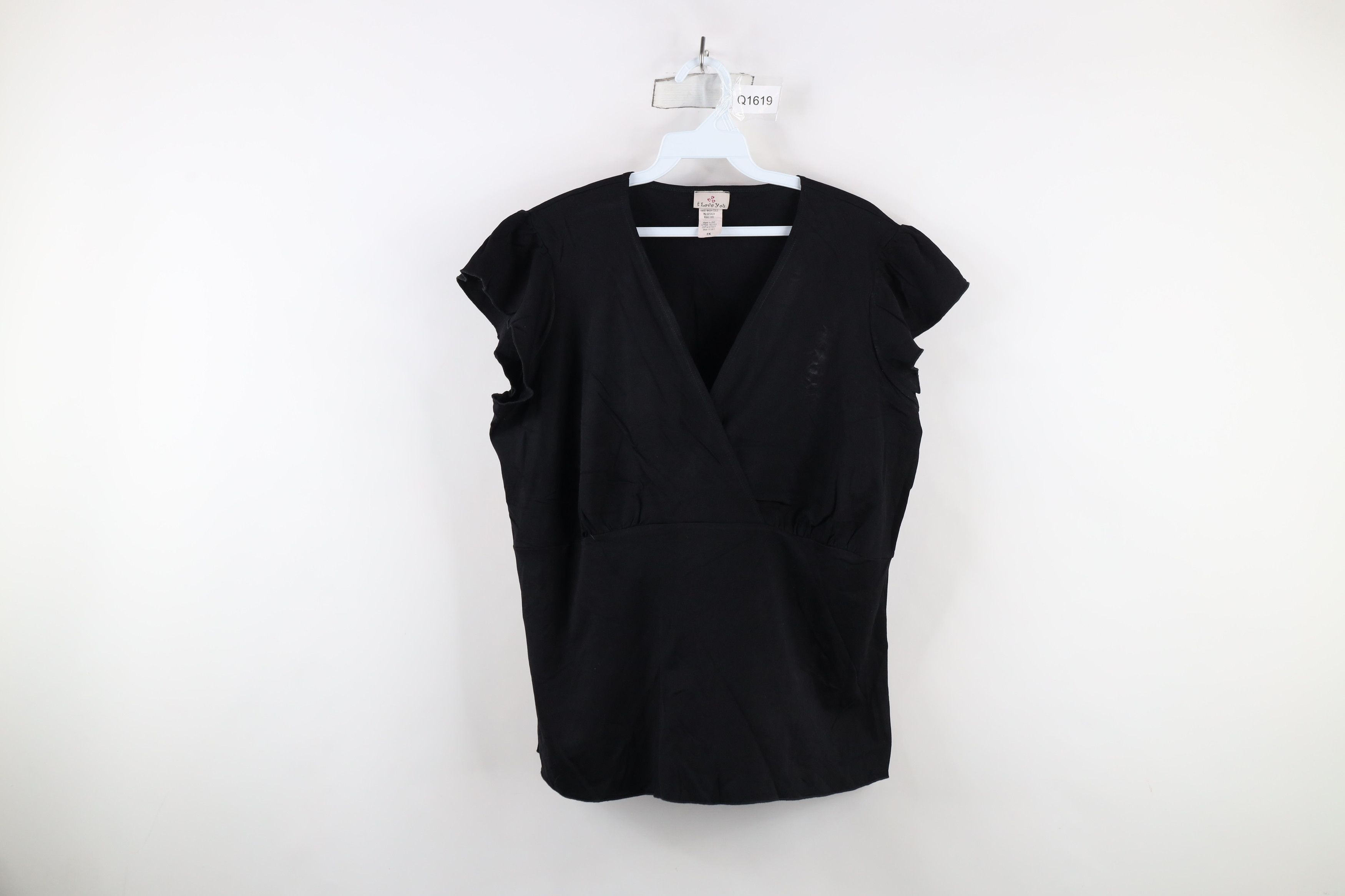 Vintage Vintage 90s Y2K Babydoll Bella Blouse Top Shirt Black USA Size XXL / US 16-18 / IT 52-54 - 1 Thumbnail