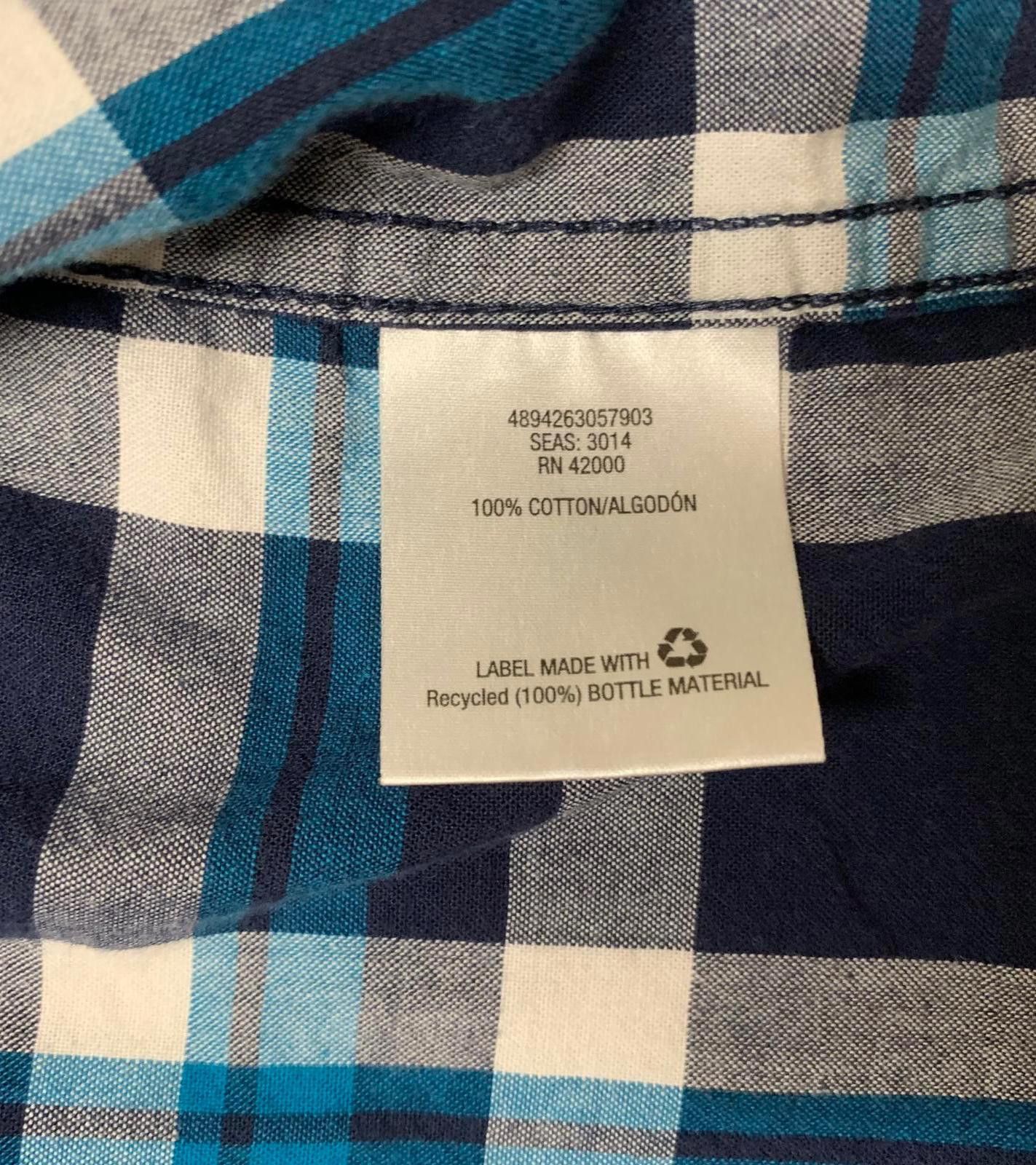 Basic Editions Basic Editions Men's 3XL Blue Plaid Short Sleeve Button Shir Size US XXL / EU 58 / 5 - 6 Thumbnail
