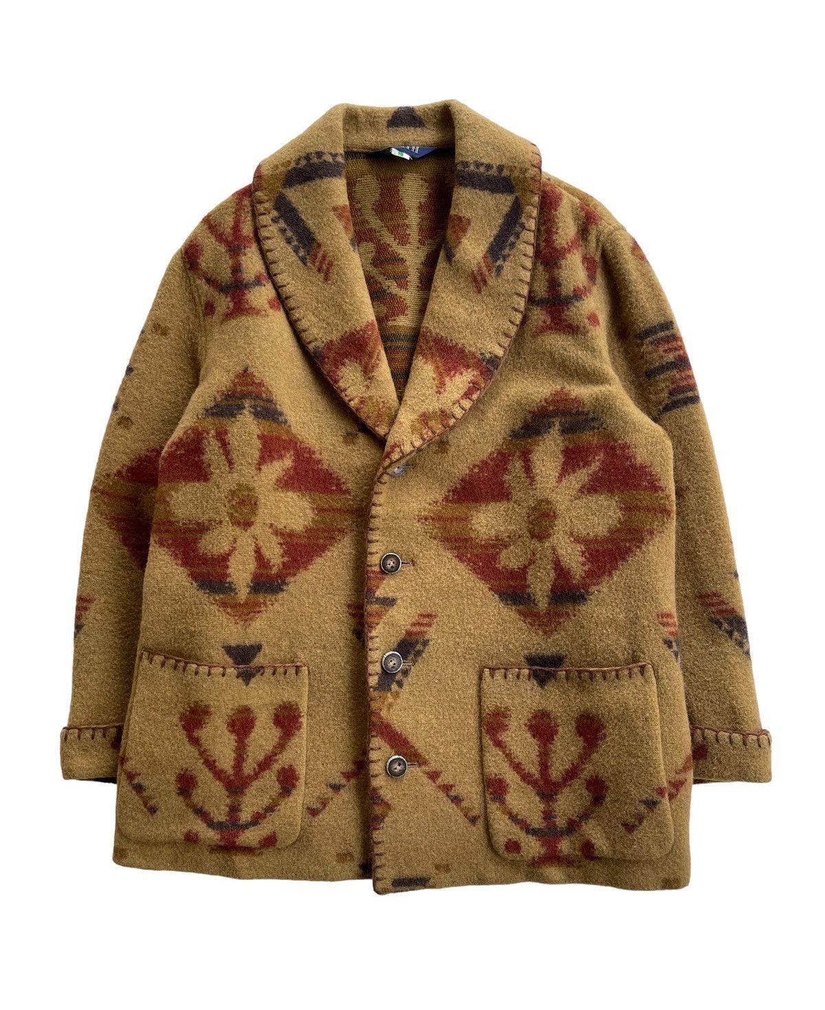 Japanese Brand Vintage Keith Aztec Pattern Shawl Collar Jacket Size US S / EU 44-46 / 1 - 4 Thumbnail
