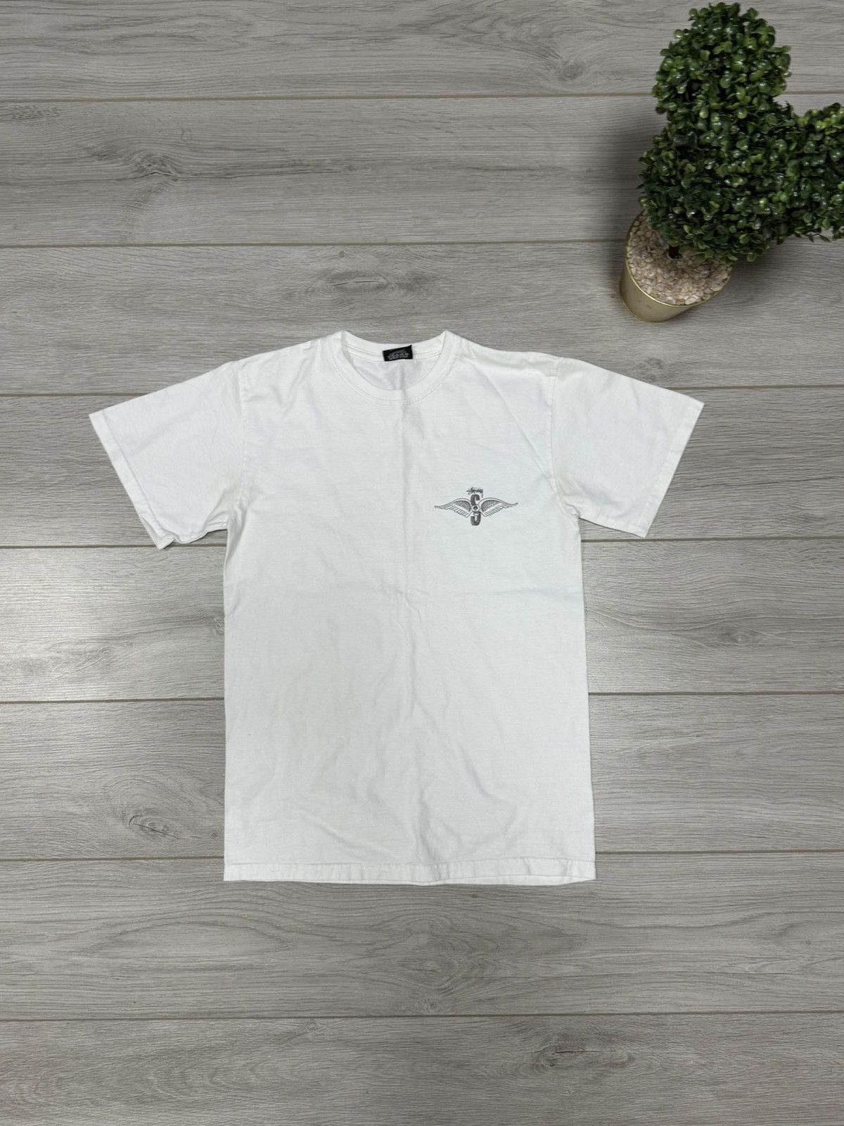 Stussy Stussy vintage big print logo skull wings tee shirt Size US S / EU 44-46 / 1 - 3 Thumbnail