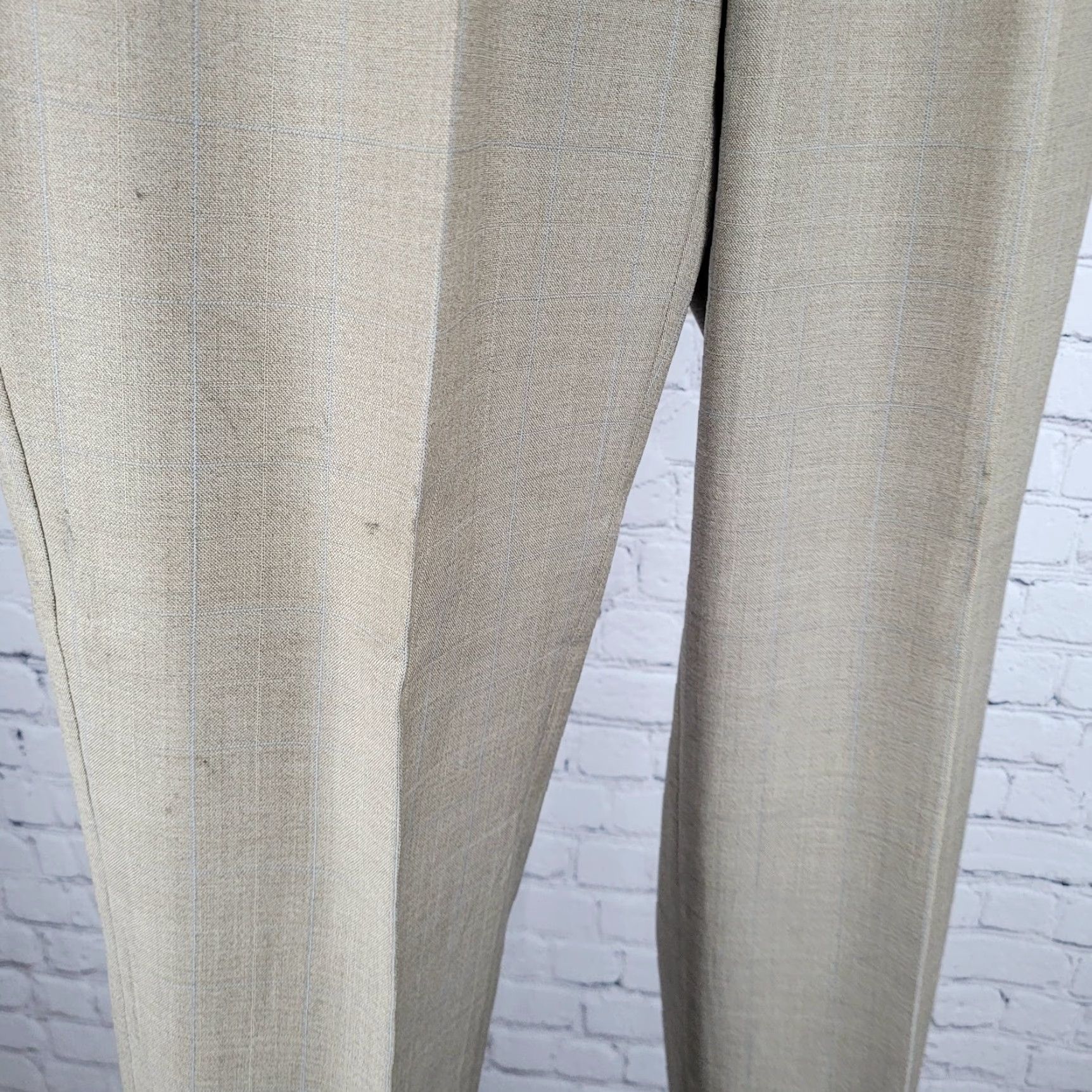Vintage Emidio Tucci El Corte Ingles Brown Wool Check Two-Piece Suit 54L US 44L (35x32) Mens Size 54R - 5 Thumbnail