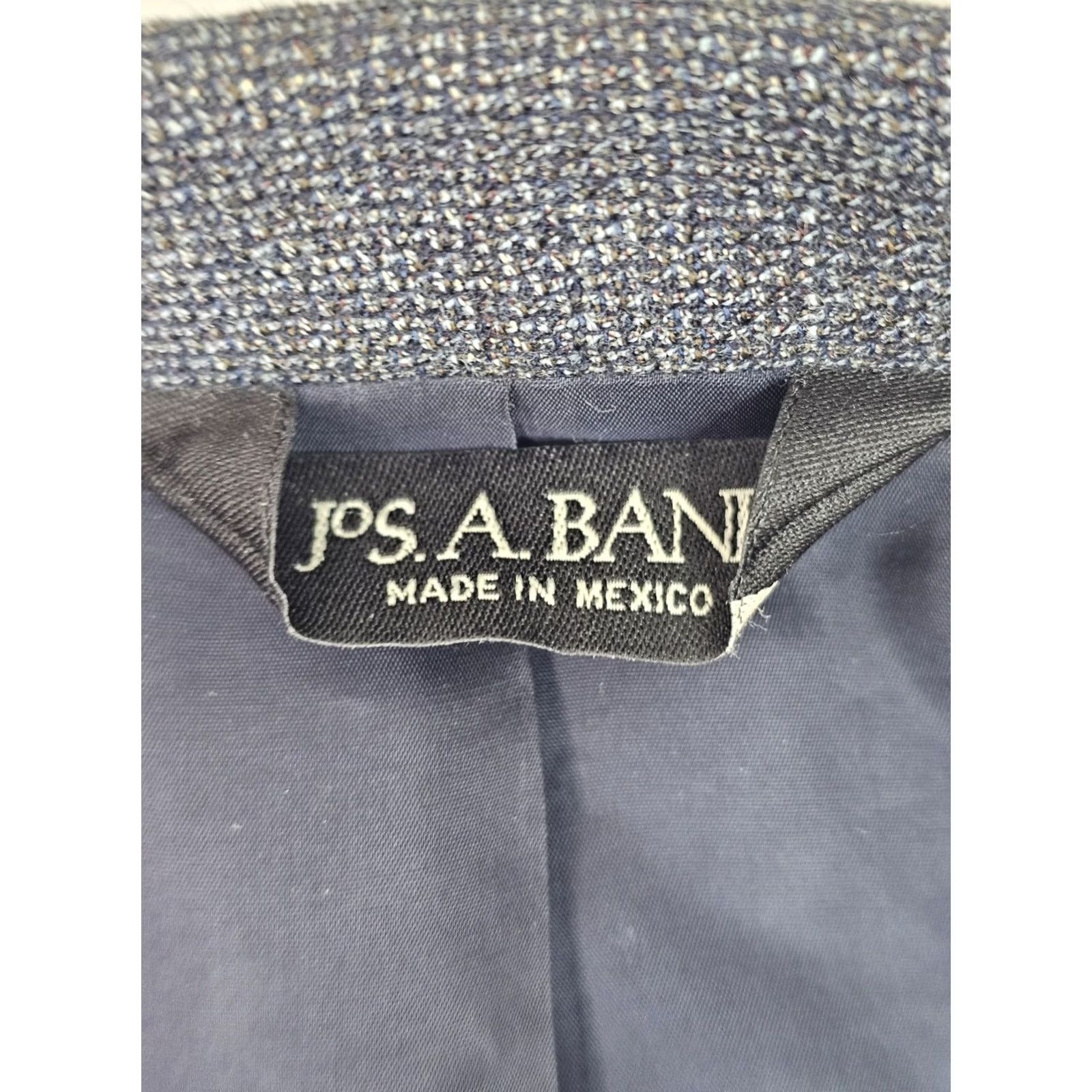 Jos. A. Bank Jos A. Bank Sport Coat Men 42R Blue Gray Micro Birdseye Heather Wool Blend Single-Breasted 2-Button Notch Flat Front Regular Jacket Size US XS / EU 42 / 0 - 6 Thumbnail