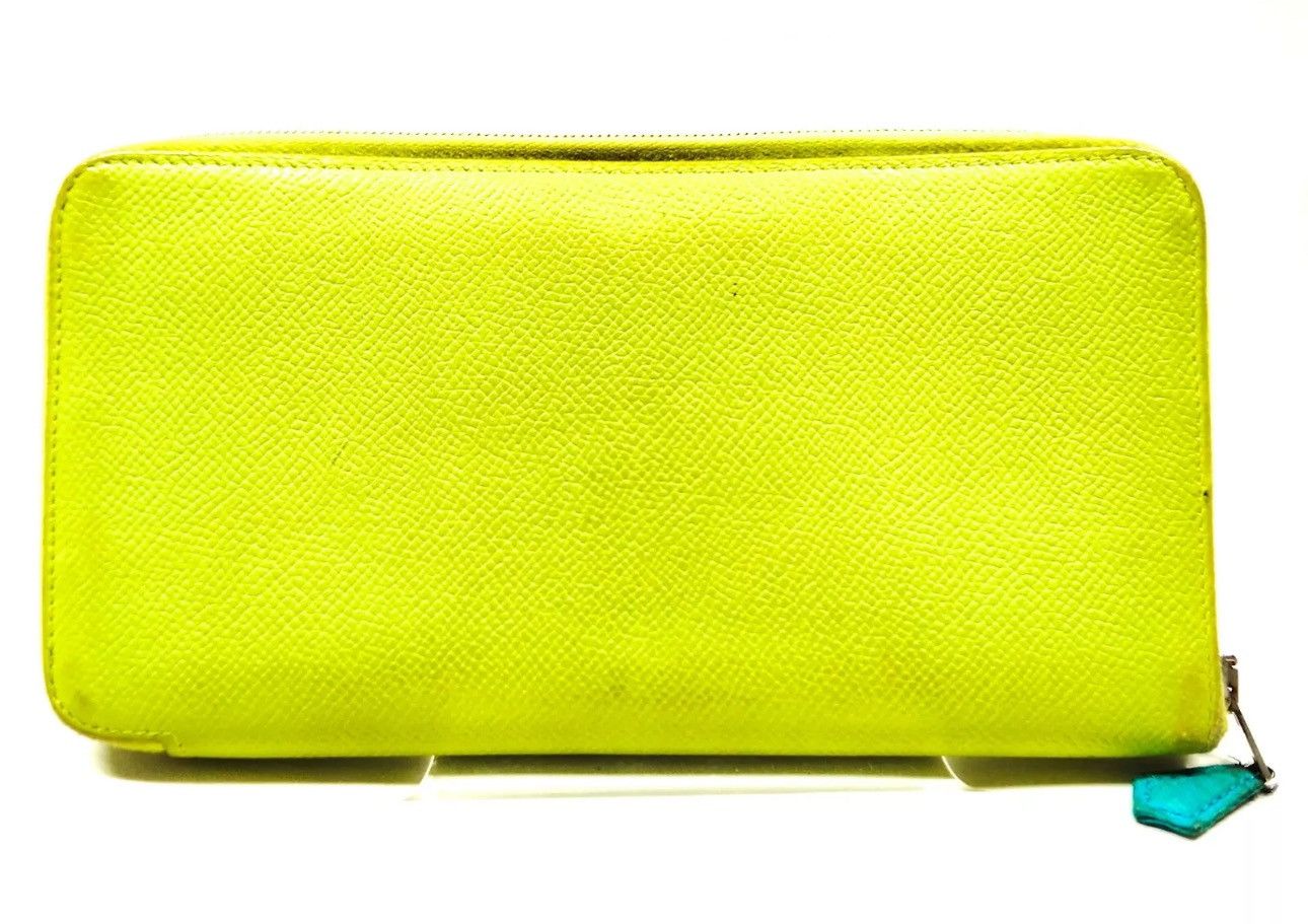 Hermes Hermes Long Wallet Lime Green Leather in excellen Size ONE SIZE - 2 Thumbnail