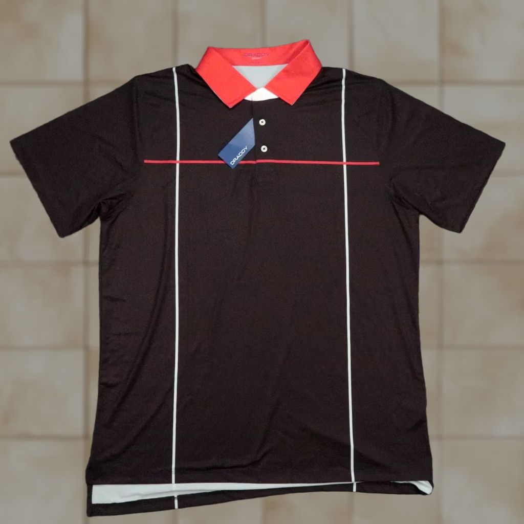 Vintage B Draddy Polo Shirt Mens Large Black Felix Performance Short Sleeve Golf Tennis Sports Polo Size US L / EU 52-54 / 3 - 1 Thumbnail
