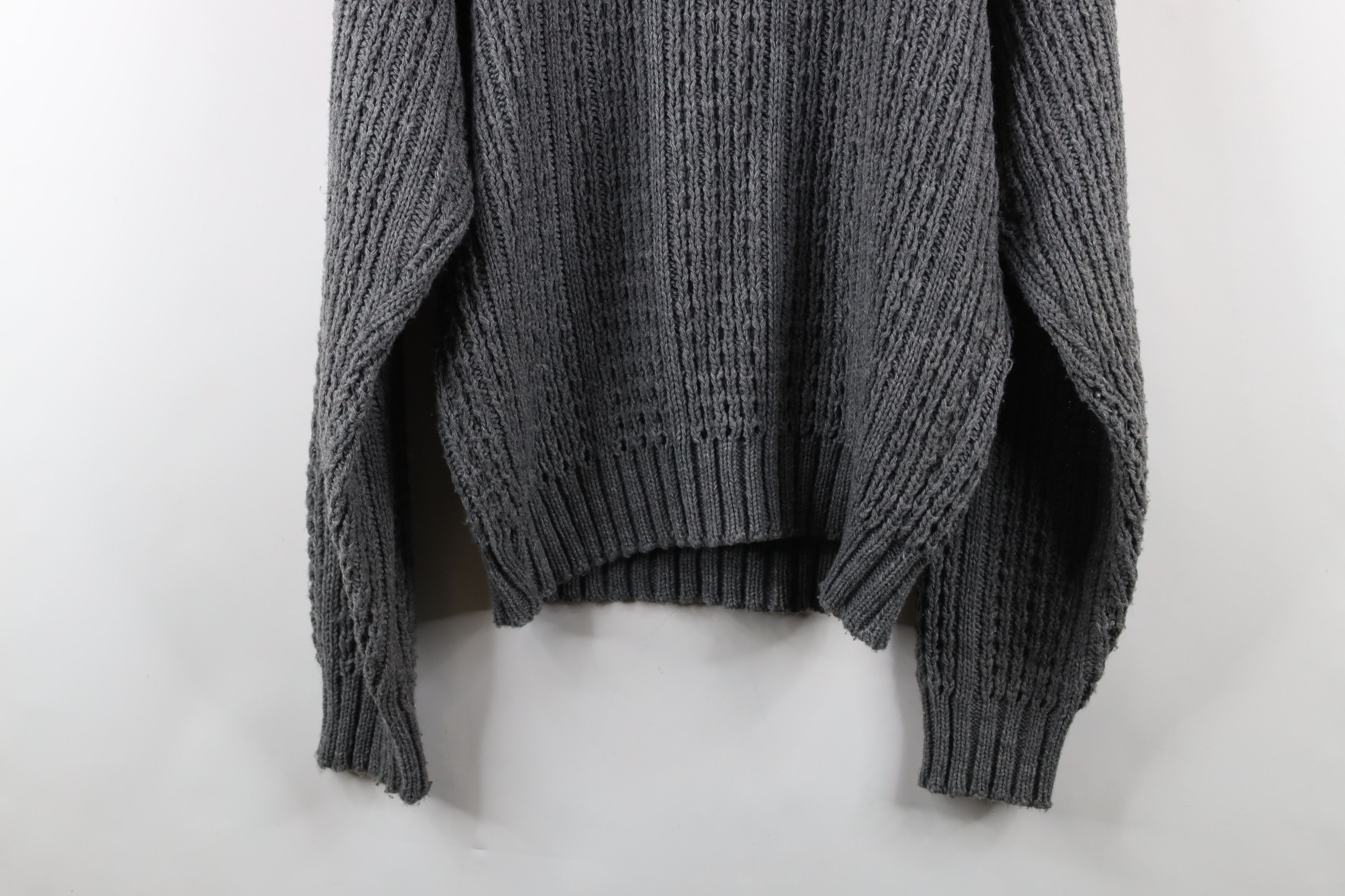 Vintage Vintage 90s Streetwear Chunky Ribbed Crewneck Sweater Gray Size US L / EU 52-54 / 3 - 12 Thumbnail