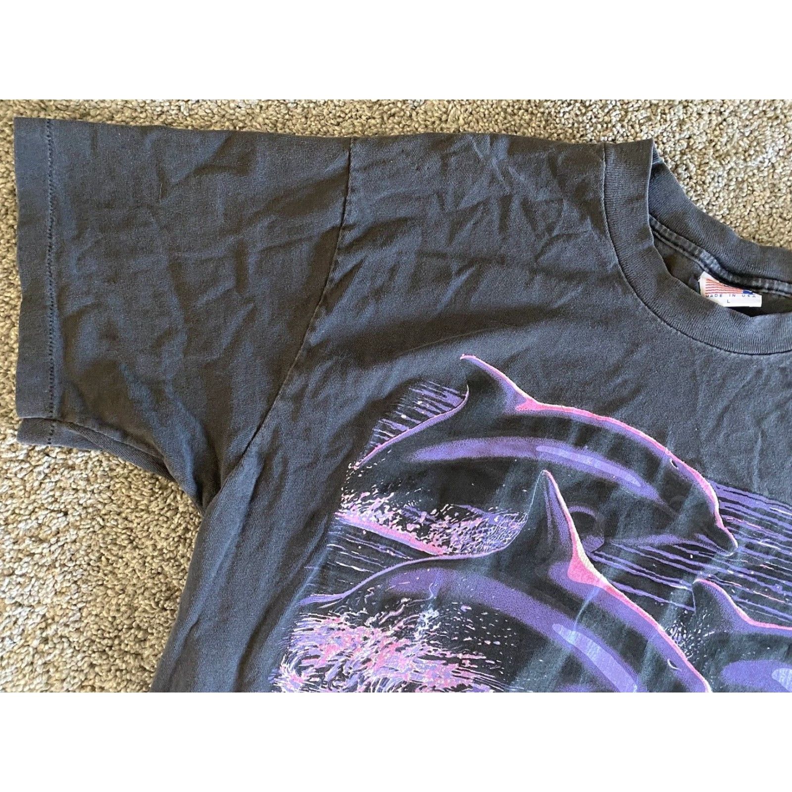 Vintage VINTAGE SCI T-Shirt Men’s L Black United States USA Maui Hawaii Dolphins Short Sleeve Single Stitch Art 90s Beach Hawaii Size US L / EU 52-54 / 3 - 5 Thumbnail